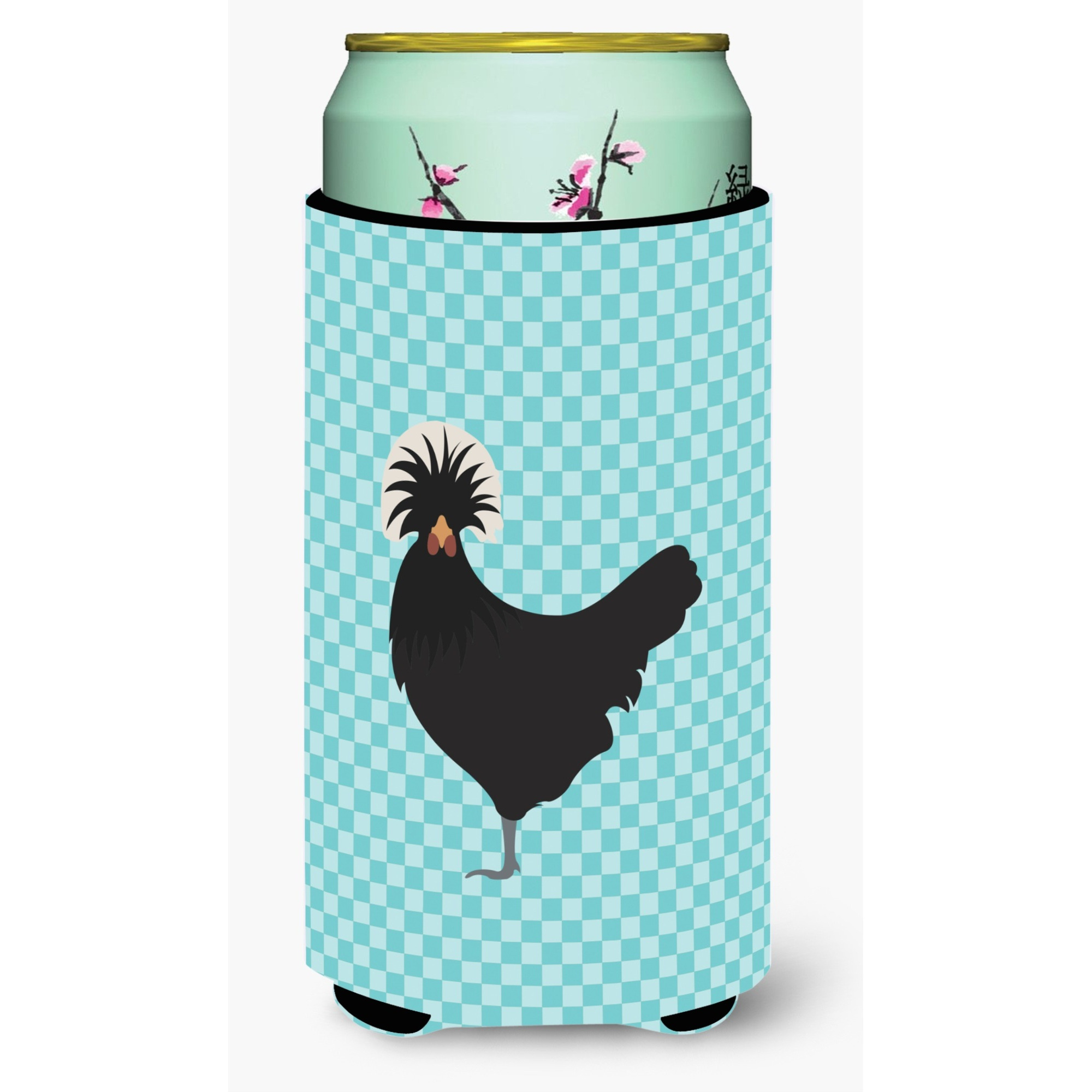 &quotCaroline's Treasures Polish Poland Chicken Blue Check Decorative Can Hugger, Tall Boy, Multicolor"