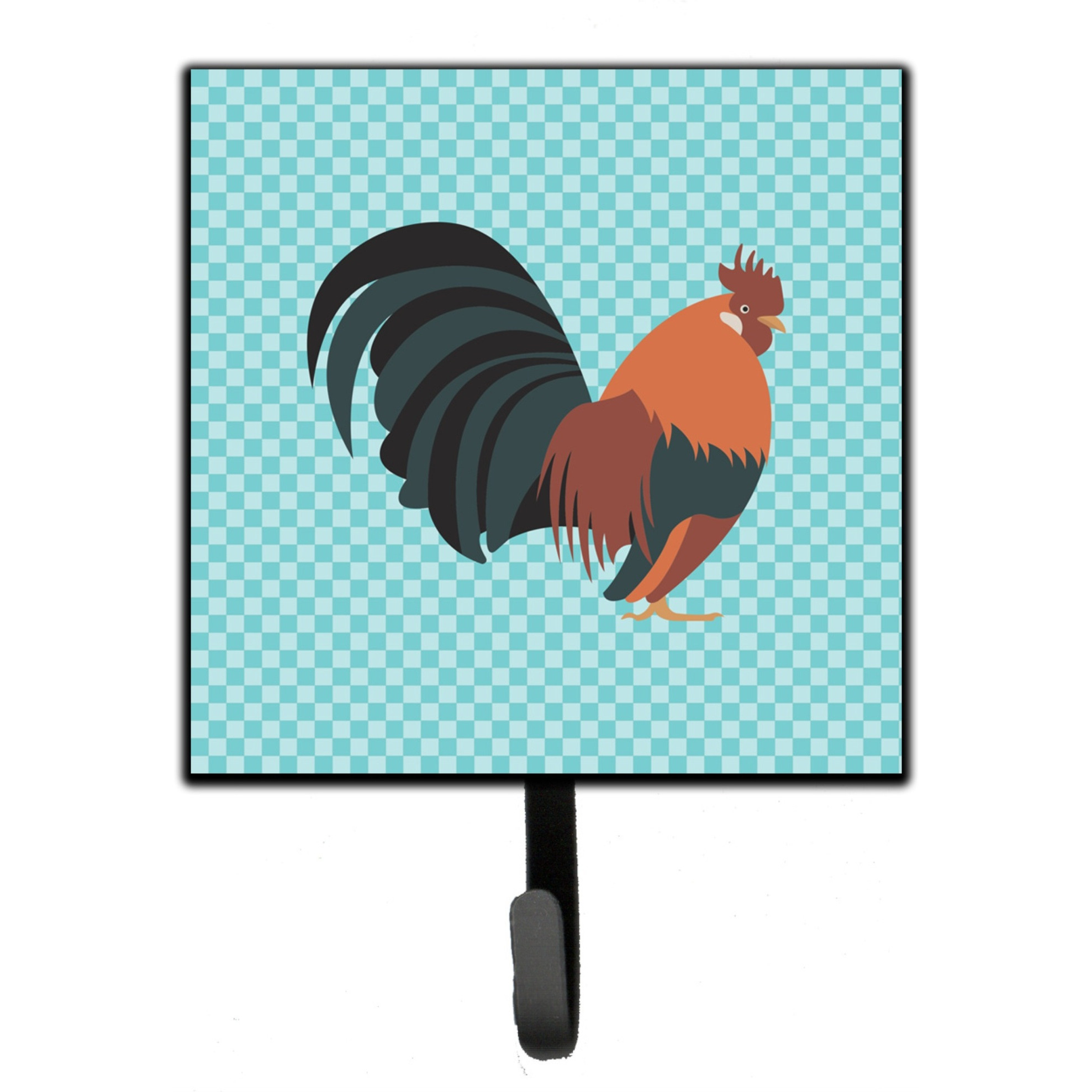 &quotCaroline's Treasures Dutch Bantam Chicken Blue Check Wall Hook, Small, Multicolor"
