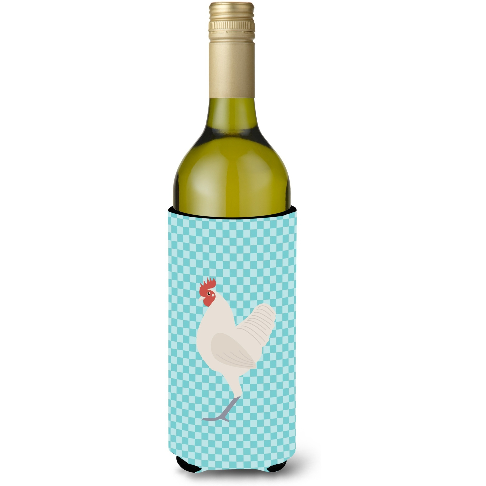 &quotCaroline's Treasures German Langshan Chicken Blue Check Decorative Bottle Hugger, 750 ml, Multicolor"