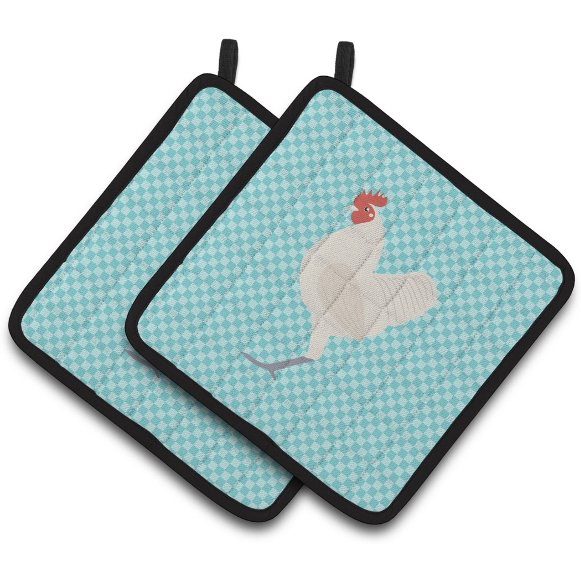 &quotCaroline's Treasures German Langshan Chicken Blue Check Decorated Pot Holder, 7.5"" x 7.5"""