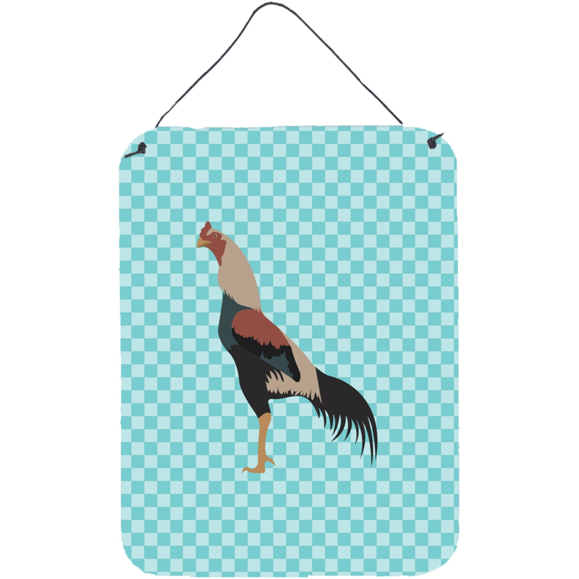 &quotCaroline's Treasures Kulang Chicken Blue Check Metal Print, 16hx12w, Multicolor"