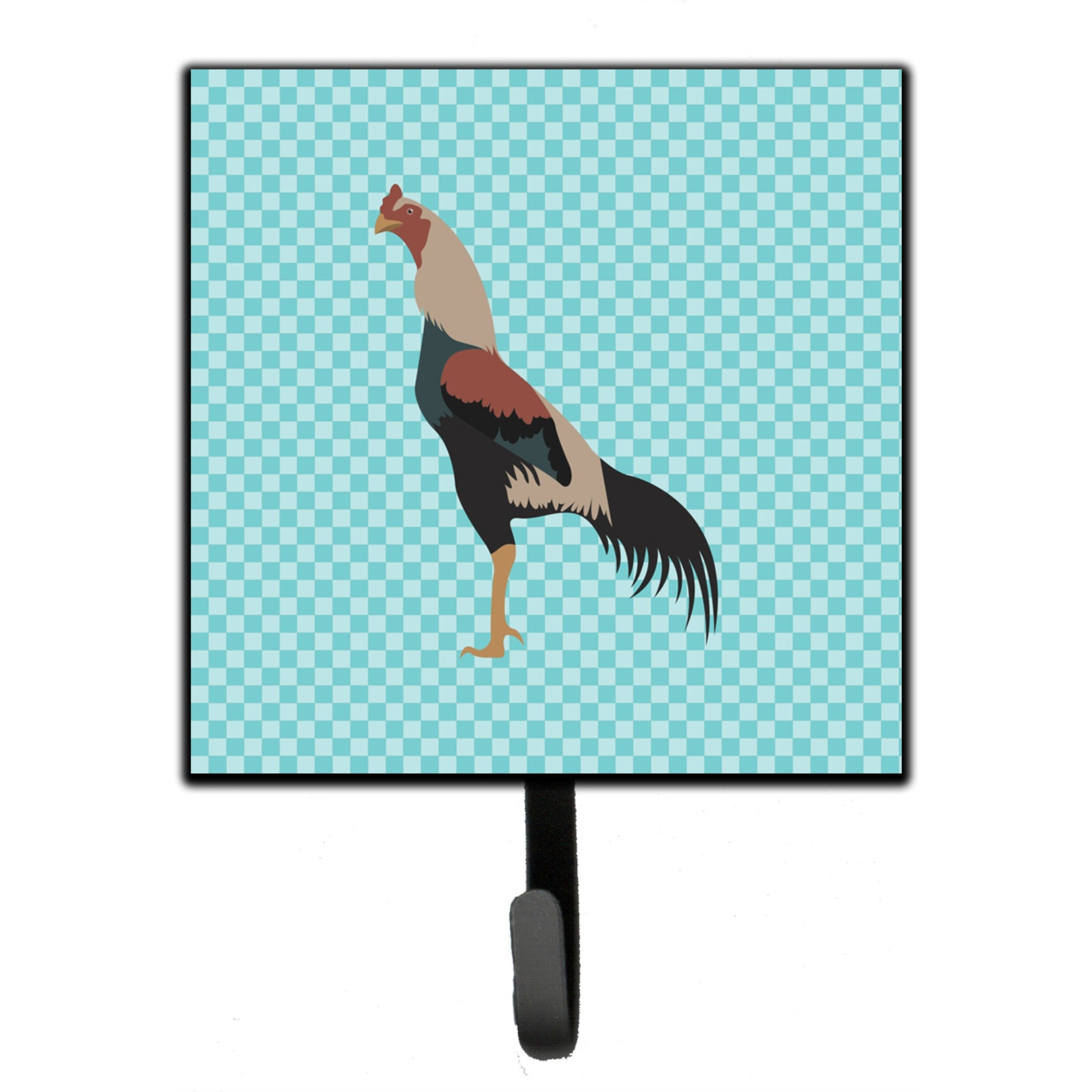 &quotCaroline's Treasures Kulang Chicken Blue Check Wall Hook, Small, Multicolor"