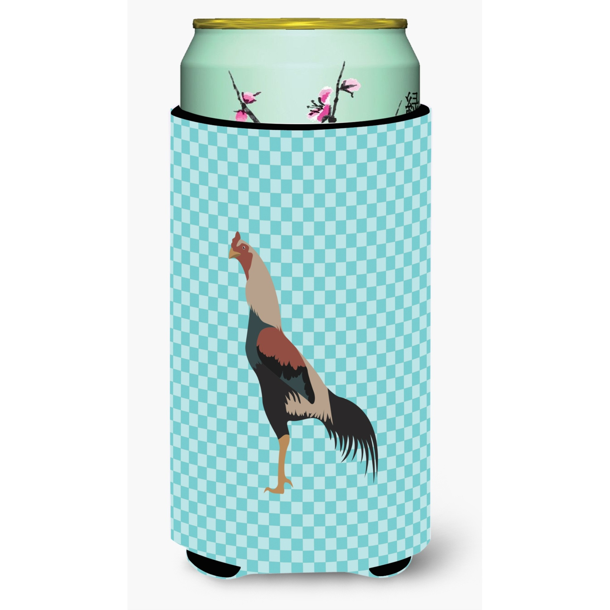 &quotCaroline's Treasures Kulang Chicken Blue Check Decorative Can Hugger, Tall Boy, Multicolor"