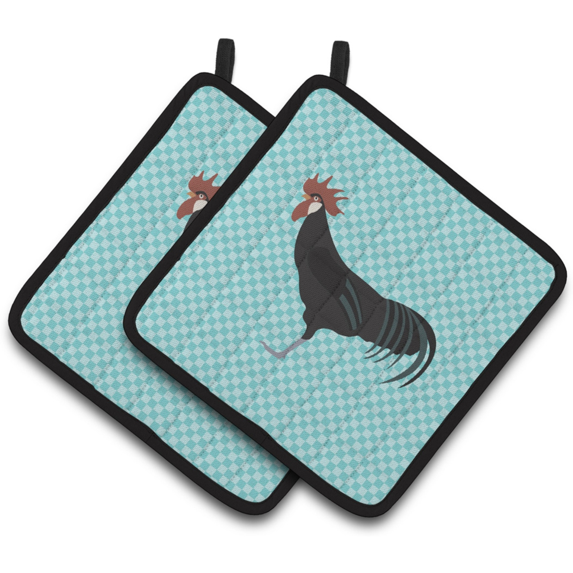 &quotCaroline's Treasures Minorca Ctalalan Chicken Blue Check Decorated Pot Holder, 7.5"" x 7.5"""
