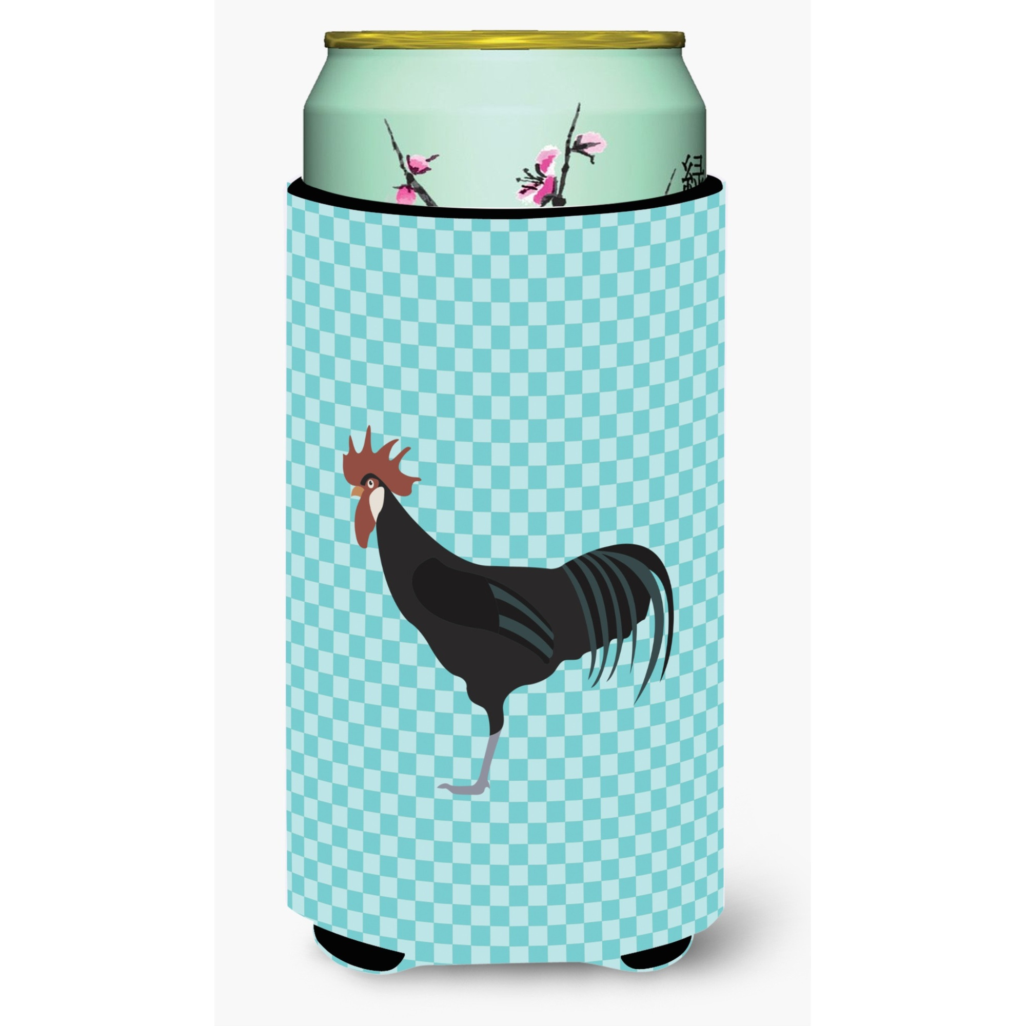 &quotCaroline's Treasures Minorca Ctalalan Chicken Blue Check Decorative Can Hugger, Tall Boy, Multicolor"