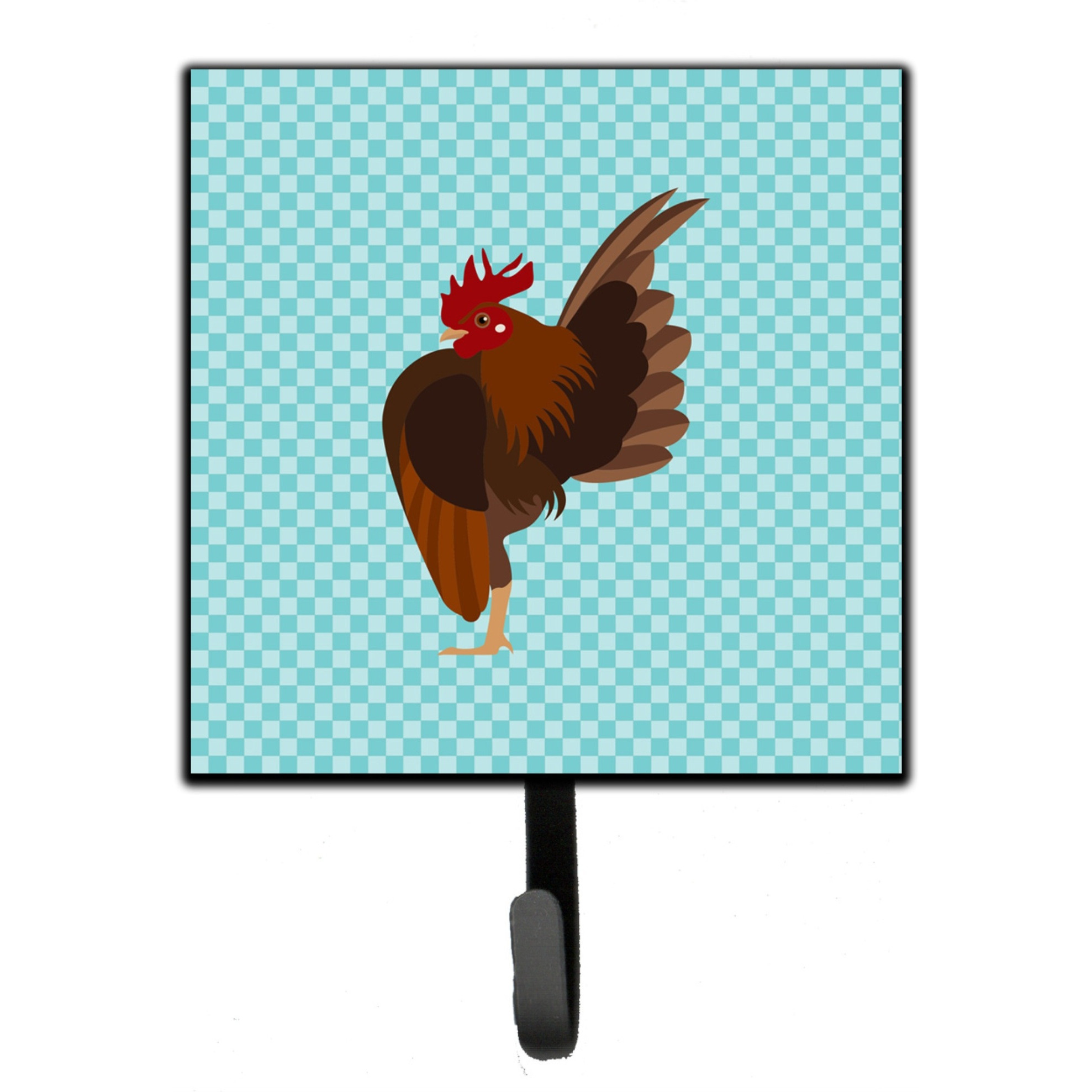 &quotCaroline's Treasures Malaysian Serama Chicken Blue Check Wall Hook, Small, Multicolor"