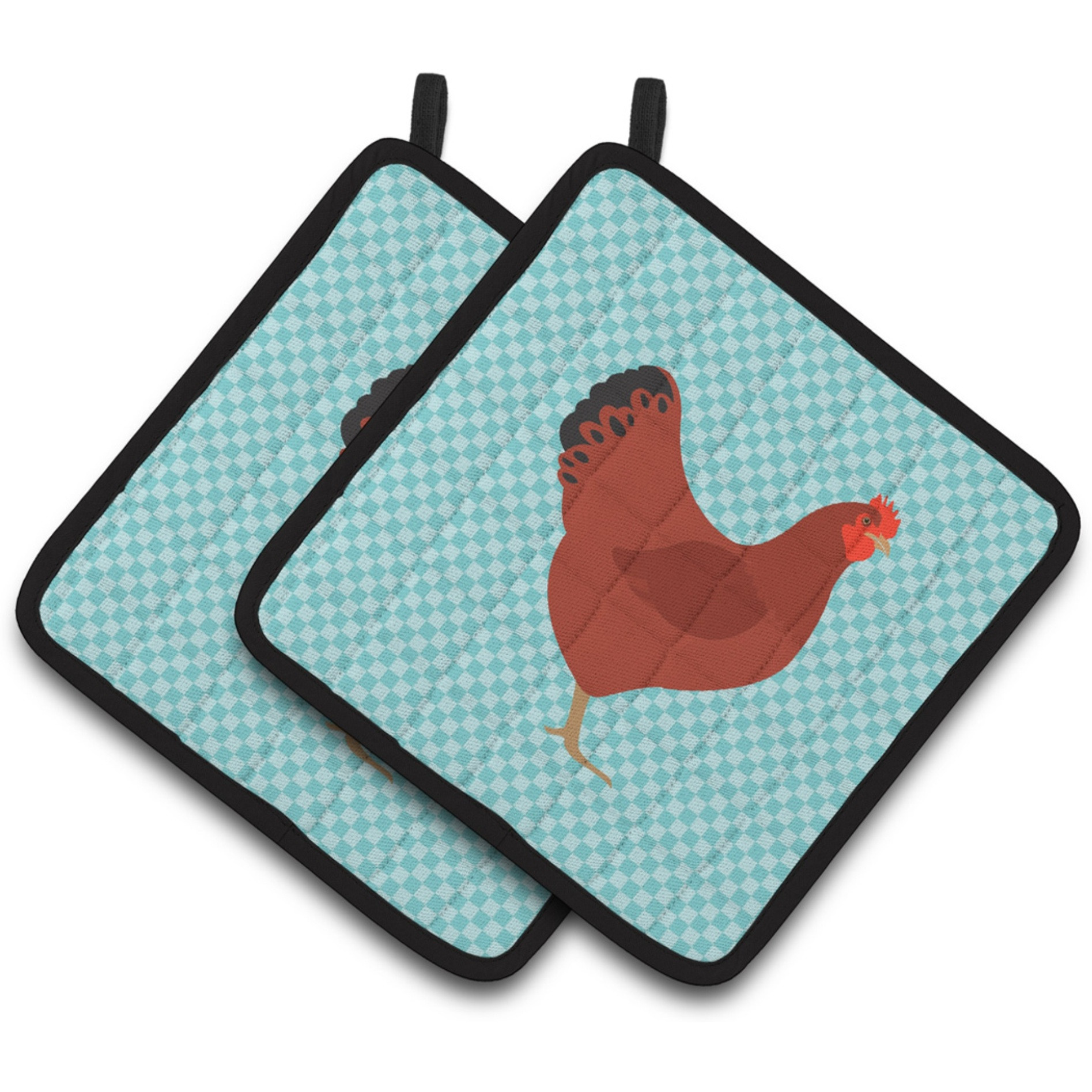 &quotCaroline's Treasures New Hampshire Red Chicken Blue Check Decorated Pot Holder, 7.5"" x 7.5"""