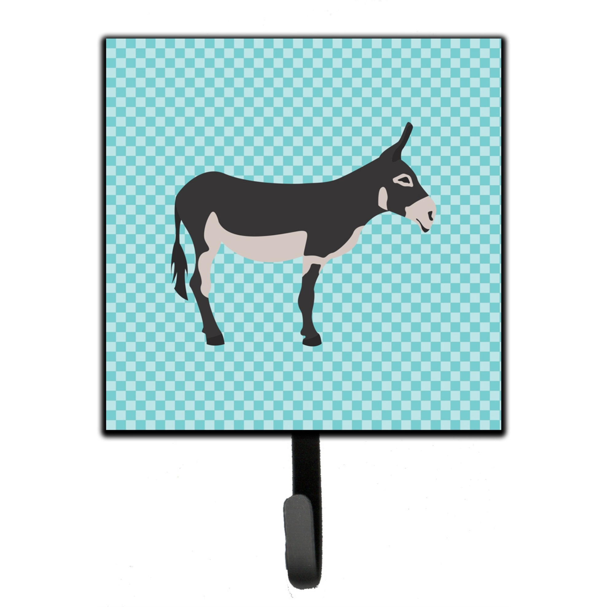 &quotCaroline's Treasures American Mammoth Jack Donkey Blue Check Wall Hook, Small, Multicolor"