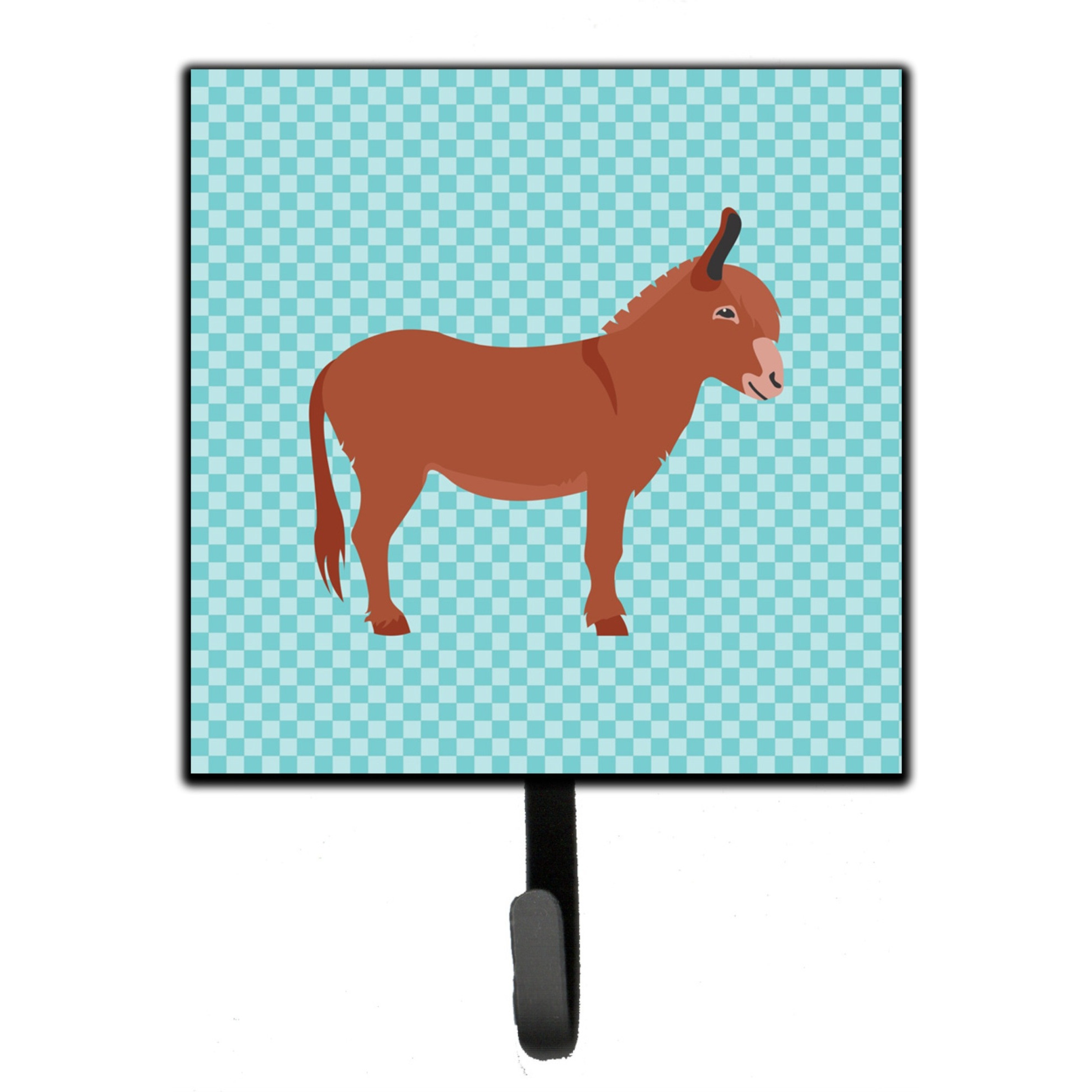 &quotCaroline's Treasures Irish Donkey Blue Check Wall Hook, Small, Multicolor"