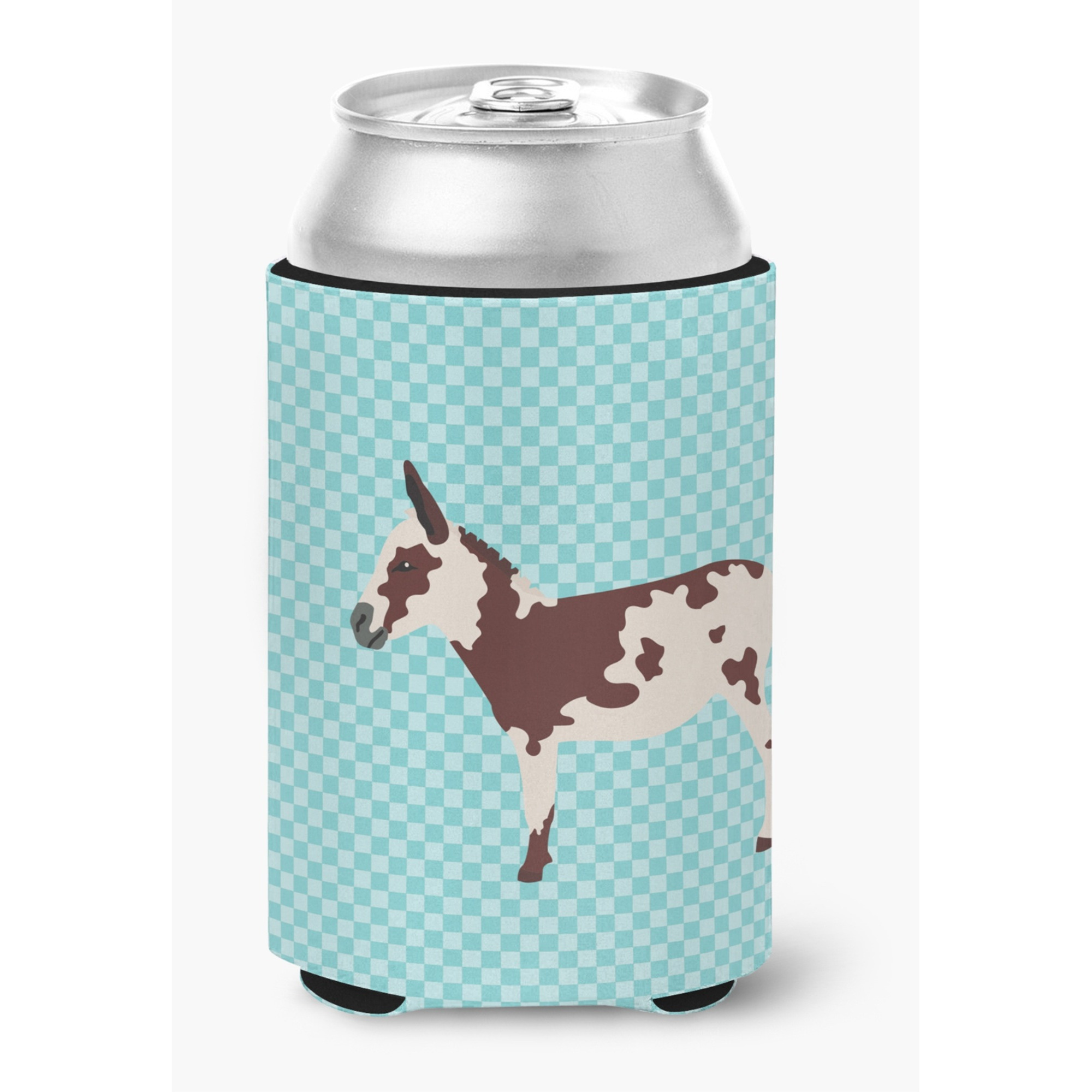 &quotCaroline's Treasures American Spotted Donkey Blue Check Decorative Can Hugger, Multicolor"