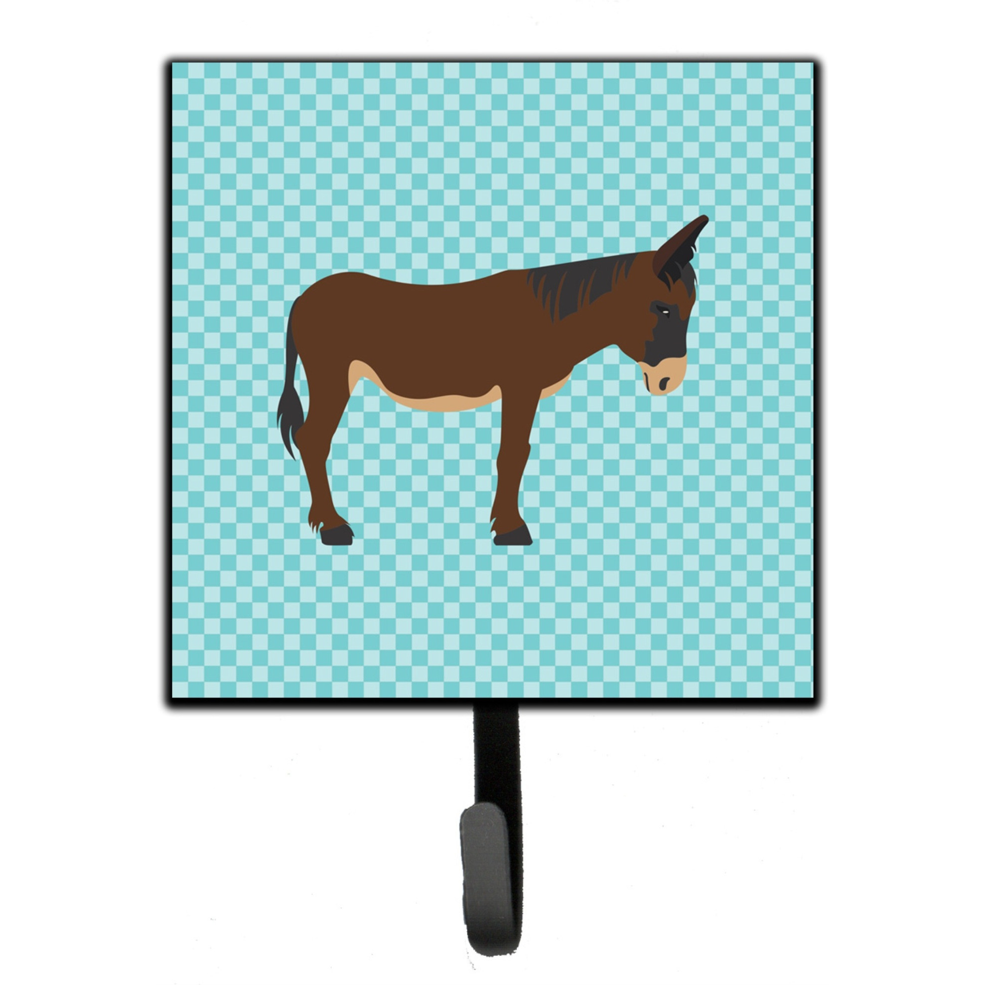 &quotCaroline's Treasures Zamorano-Leones Donkey Blue Check Wall Hook, Small, Multicolor"