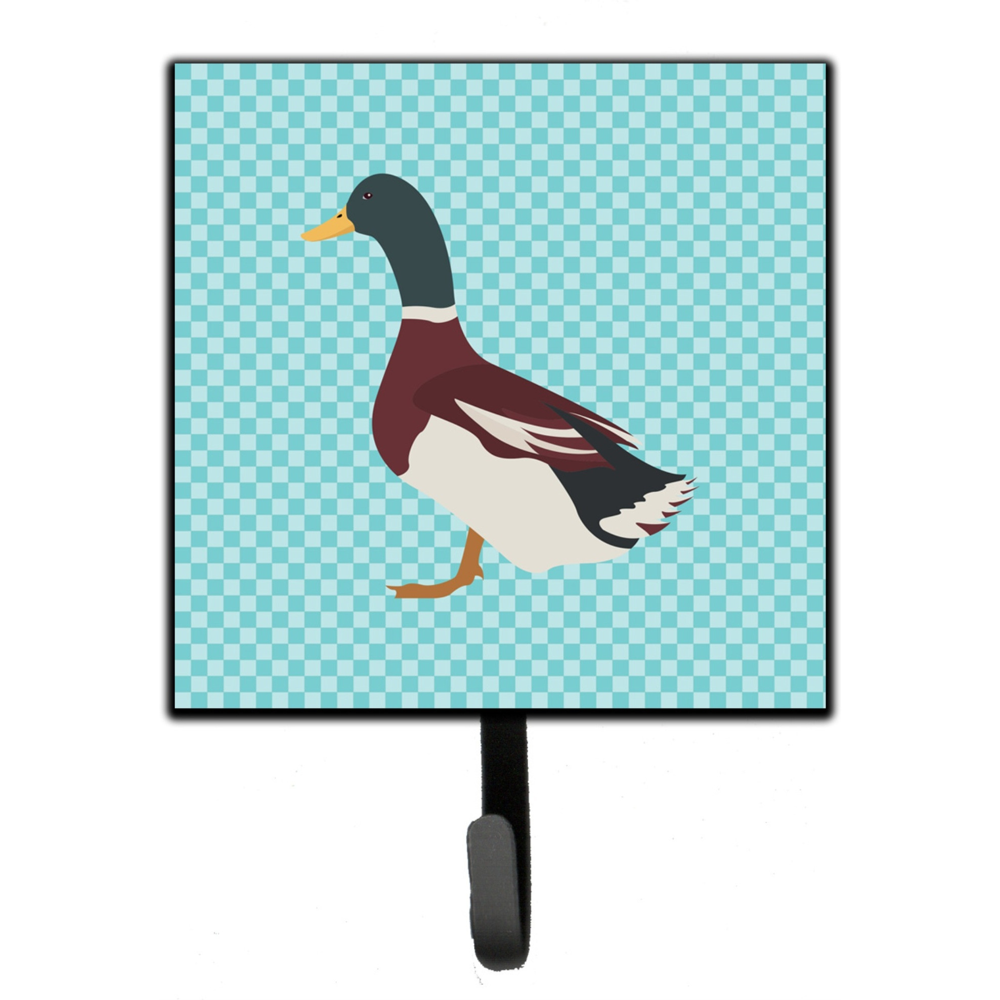 &quotCaroline's Treasures Rouen Duck Blue Check Wall Hook, Small, Multicolor"