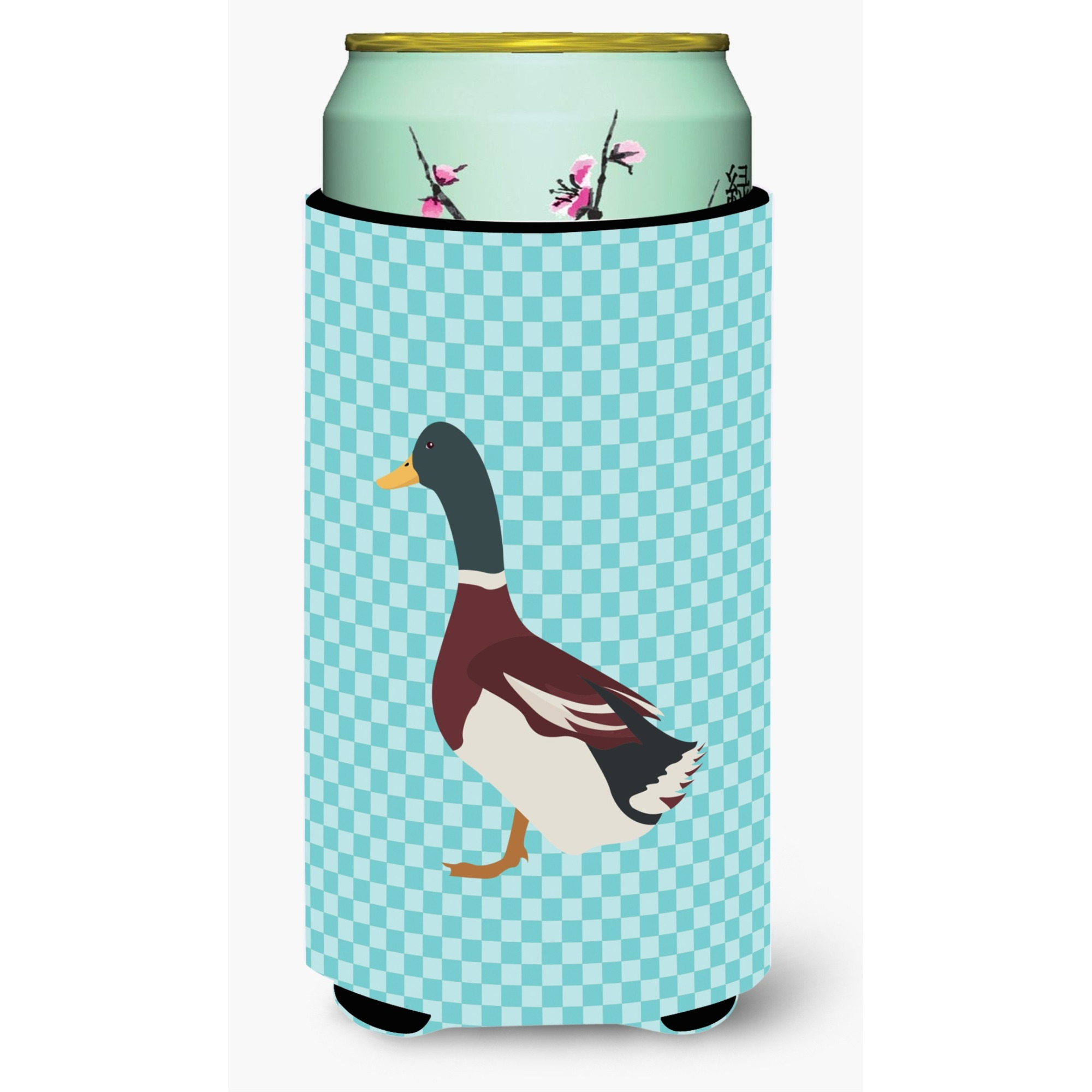&quotCaroline's Treasures Rouen Duck Blue Check Decorative Can Hugger, Tall Boy, Multicolor"
