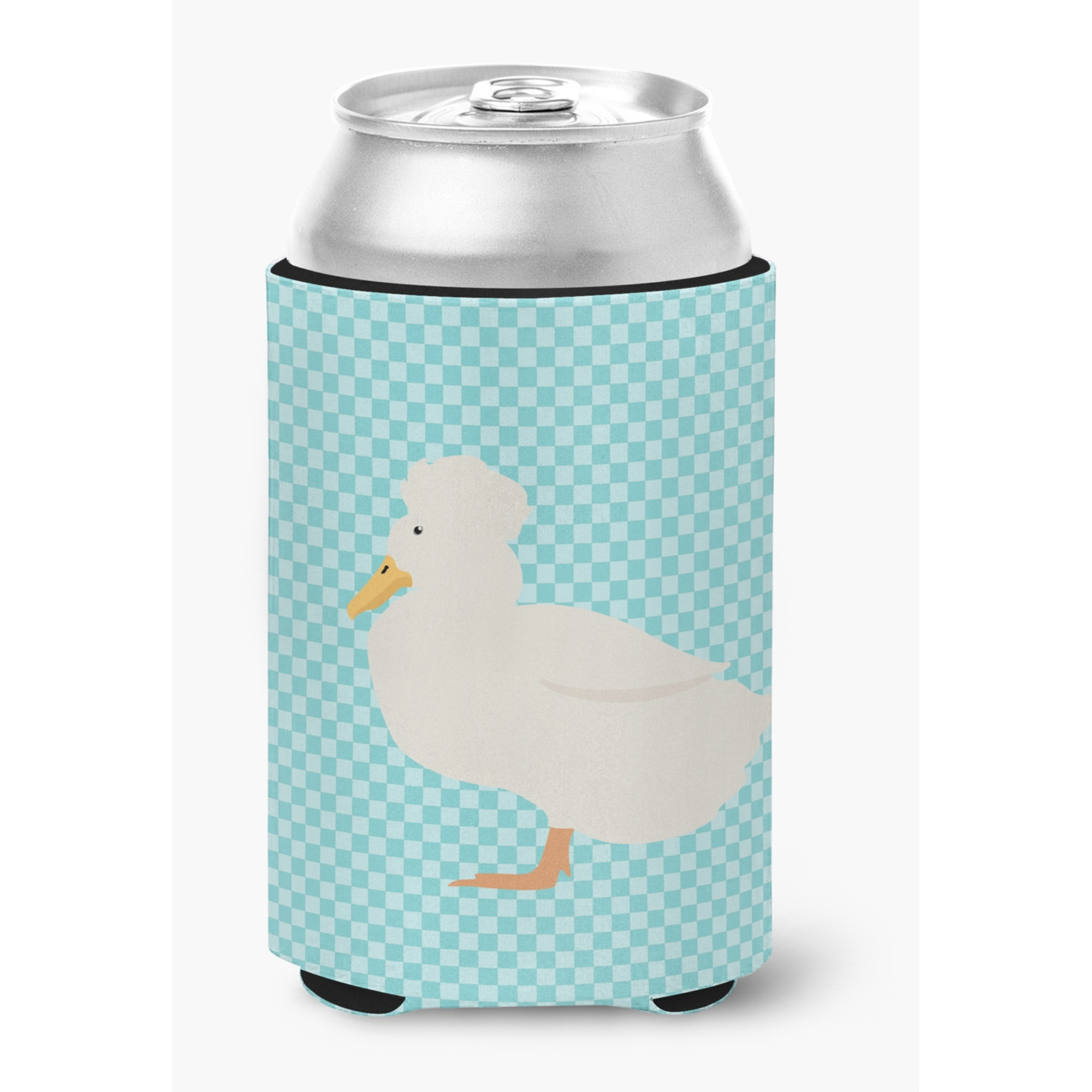 &quotCaroline's Treasures Crested Duck Blue Check Decorative Can Hugger, Multicolor"