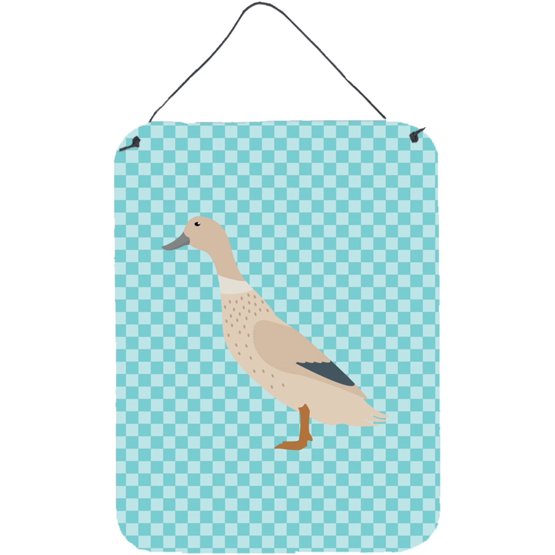 &quotCaroline's Treasures West Harlequin Duck Blue Check Metal Print, 16hx12w, Multicolor"