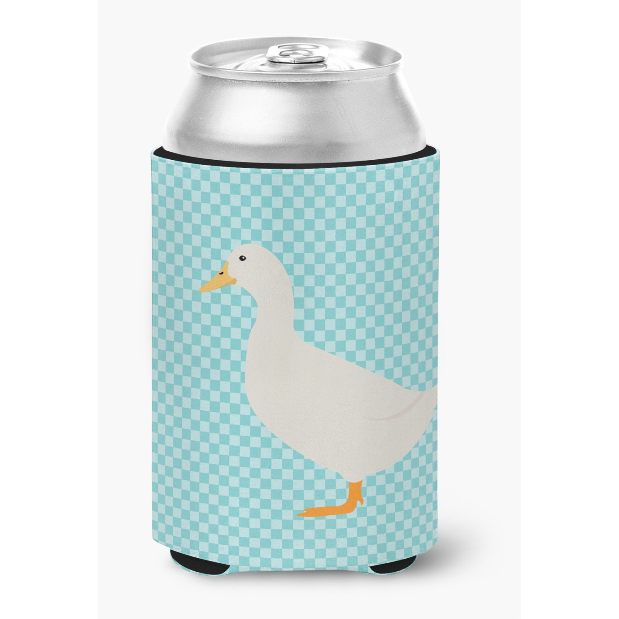 &quotCaroline's Treasures American Pekin Duck Blue Check Decorative Can Hugger, Multicolor"