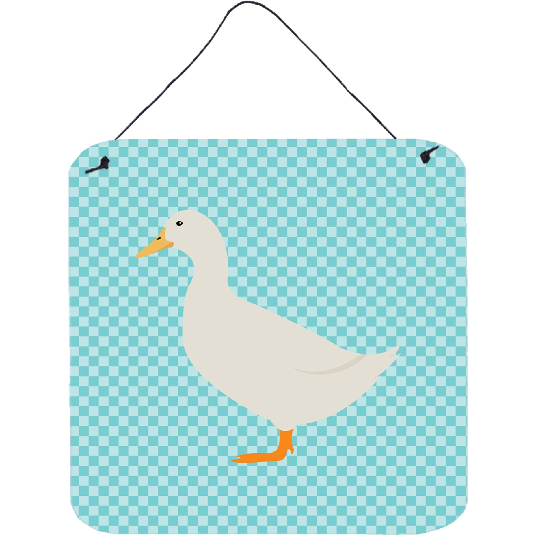 &quotCaroline's Treasures American Pekin Duck Blue Check Metal Print, 6hx6w,"