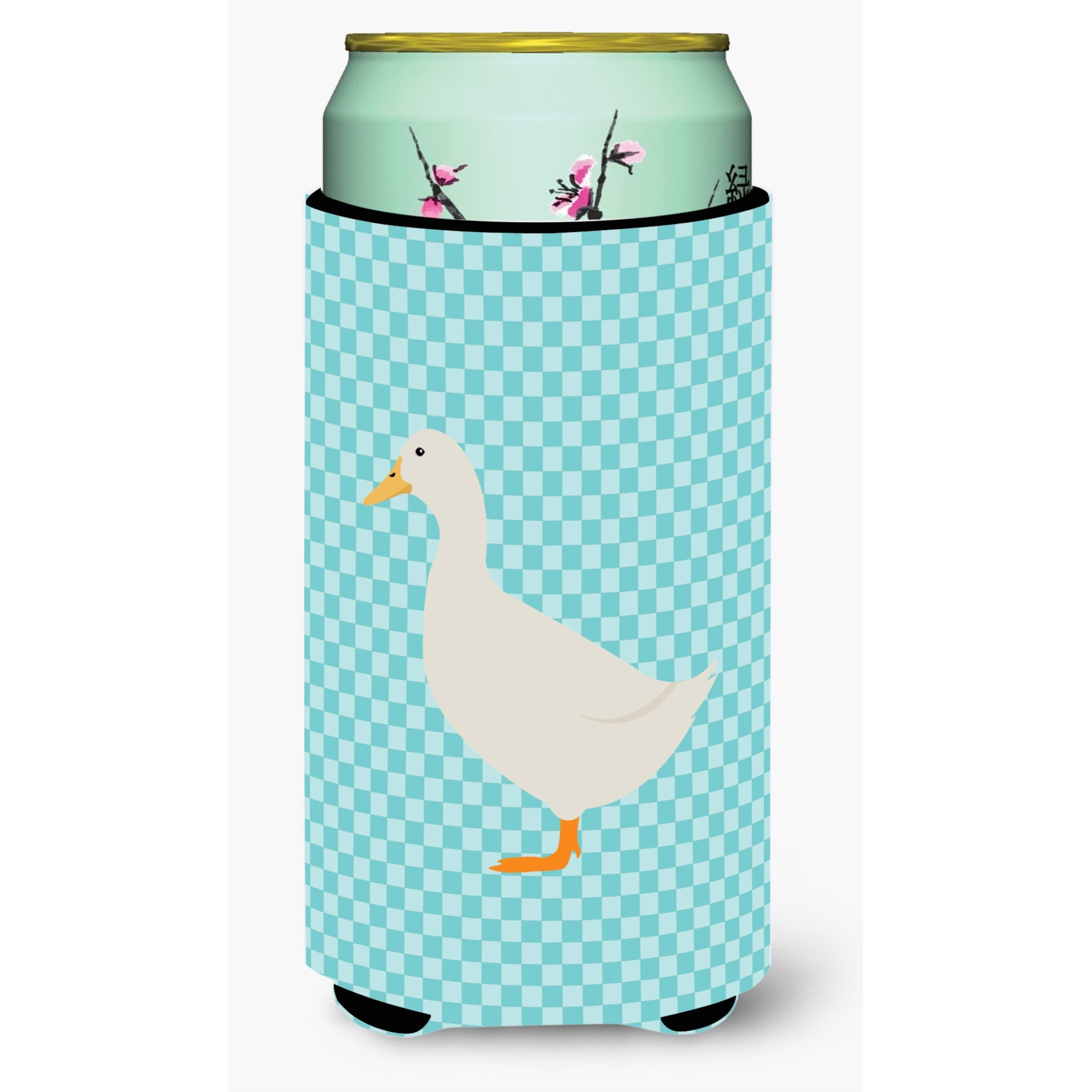 &quotCaroline's Treasures American Pekin Duck Blue Check Decorative Can Hugger, Tall Boy, Multicolor"