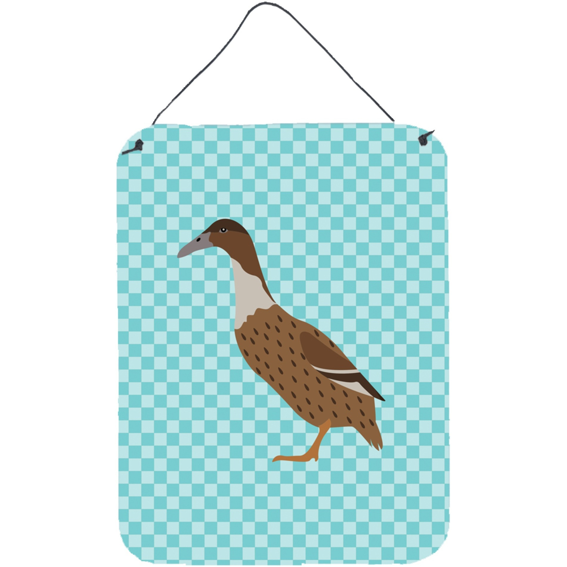 &quotCaroline's Treasures Dutch Hook Bill Duck Blue Check Metal Print, 16hx12w, Multicolor"