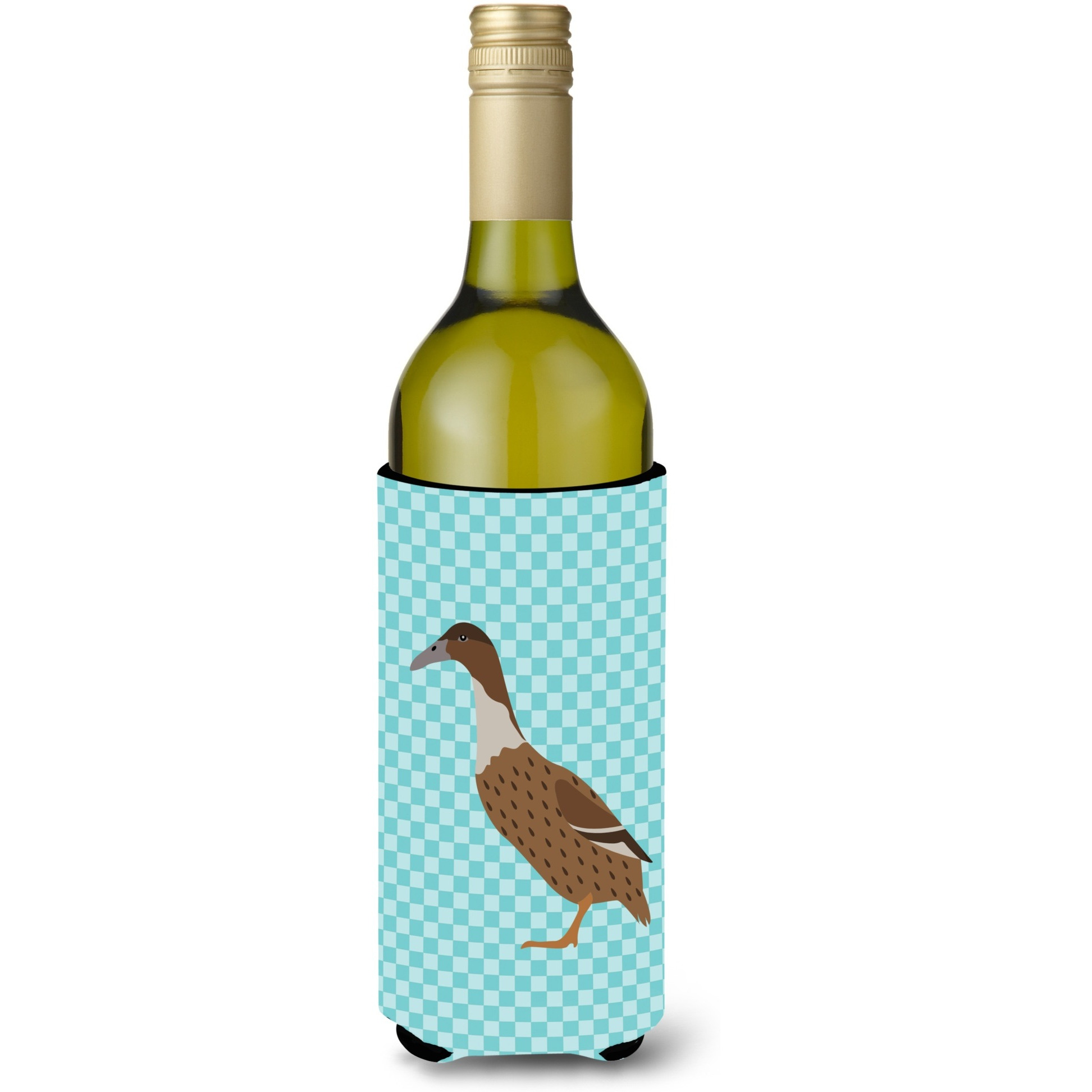 &quotCaroline's Treasures Dutch Hook Bill Duck Blue Check Decorative Bottle Hugger, 750 ml, Multicolor"