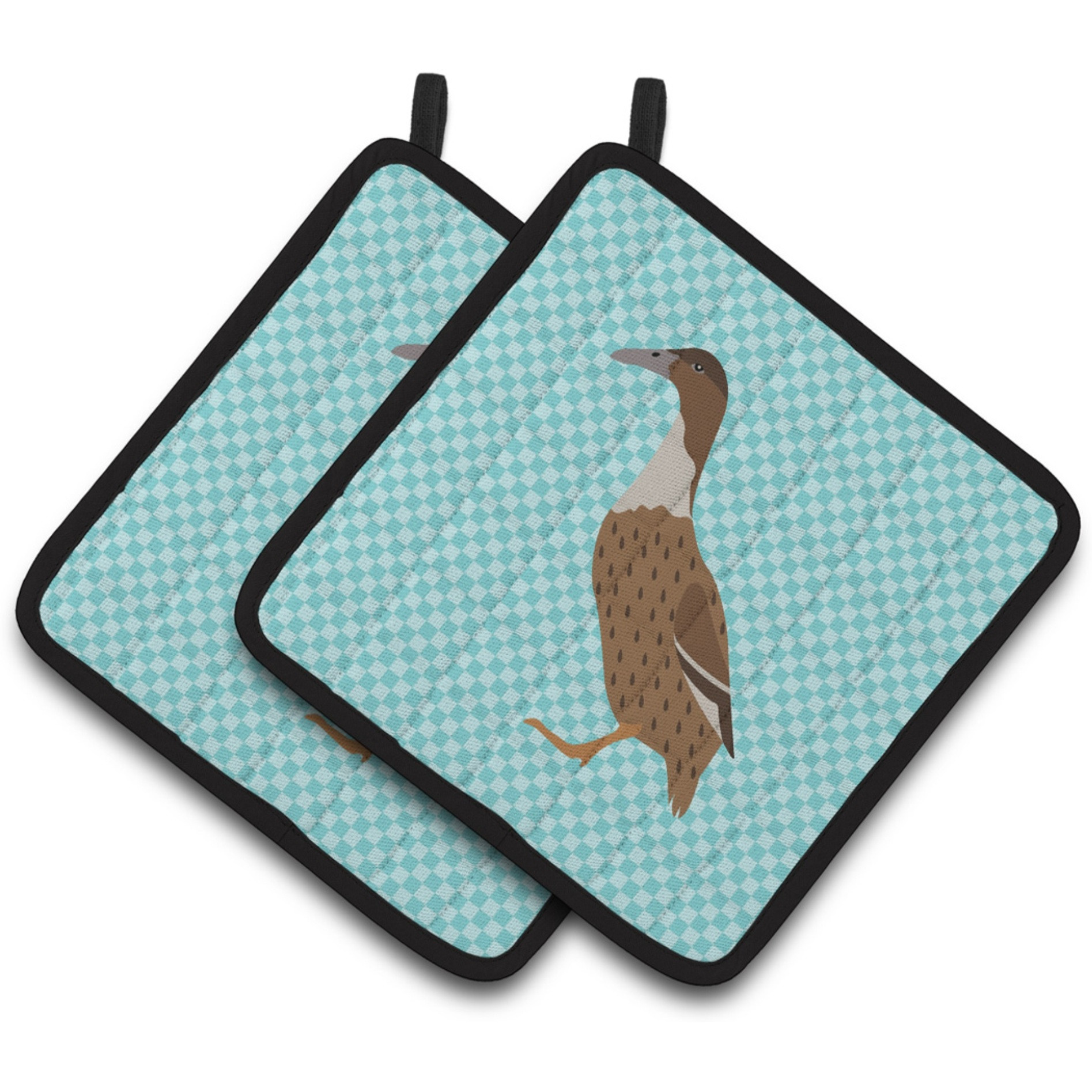 &quotCaroline's Treasures Dutch Hook Bill Duck Blue Check Decorated Pot Holder, 7.5"" x 7.5"""