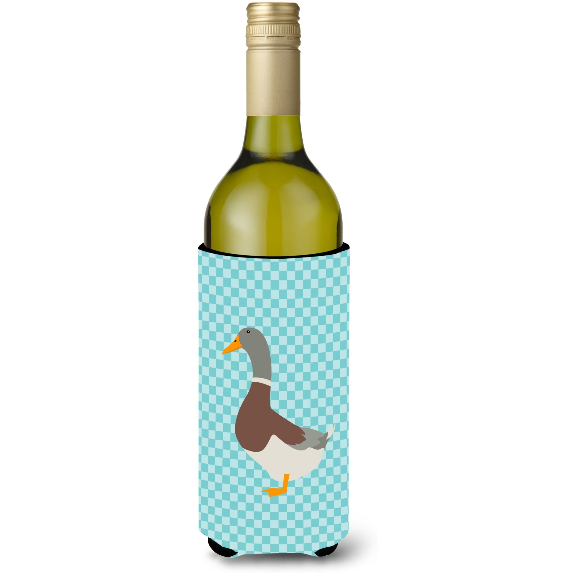 &quotCaroline's Treasures Saxony Sachsenente Duck Blue Check Decorative Bottle Hugger, 750 ml, Multicolor"