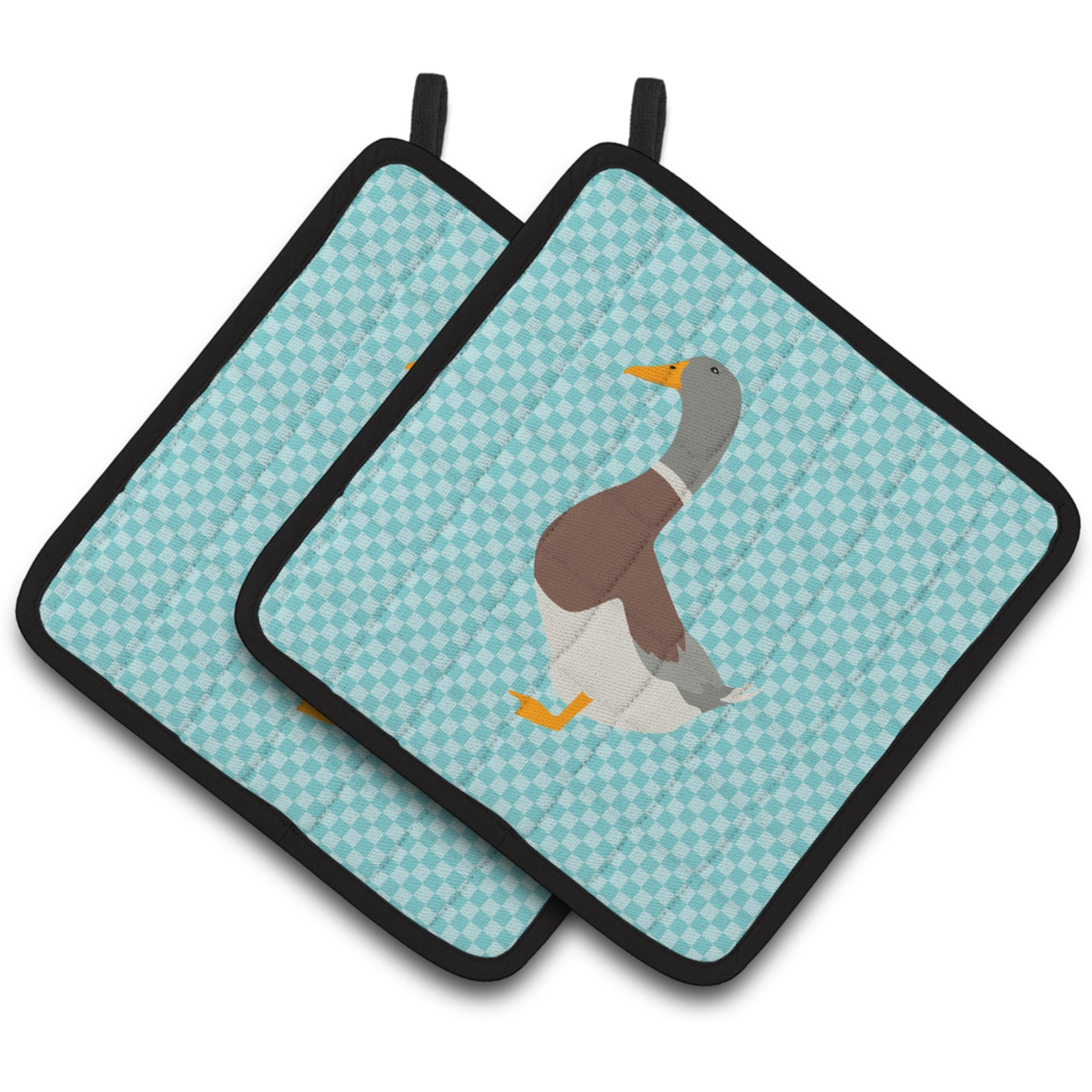 &quotCaroline's Treasures Saxony Sachsenente Duck Blue Check Decorated Pot Holder, 7.5"" x 7.5"""