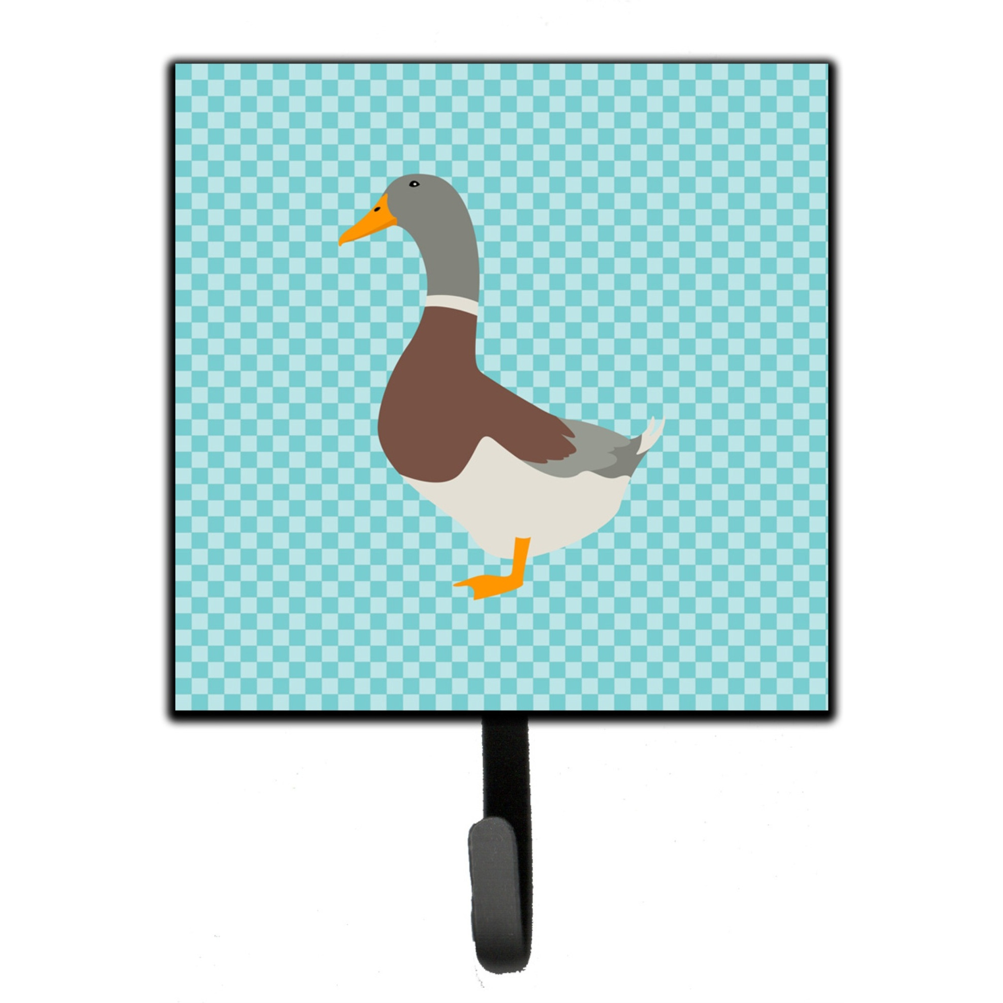 &quotCaroline's Treasures Saxony Sachsenente Duck Blue Check Wall Hook, Small, Multicolor"