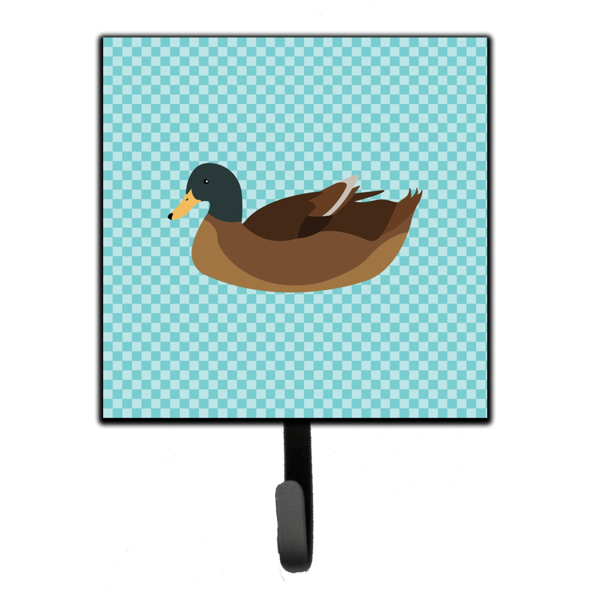 &quotCaroline's Treasures Khaki Campbell Duck Blue Check Wall Hook, Small, Multicolor"