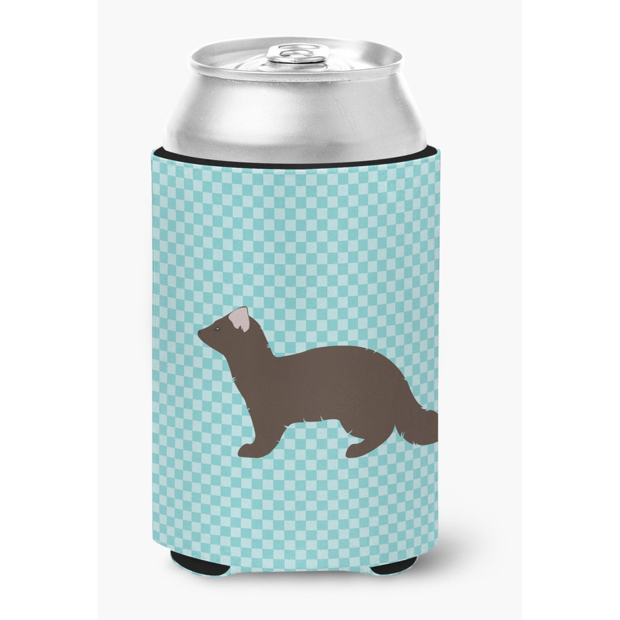 &quotCaroline's Treasures Sable Marten Blue Check Decorative Can Hugger, Multicolor"