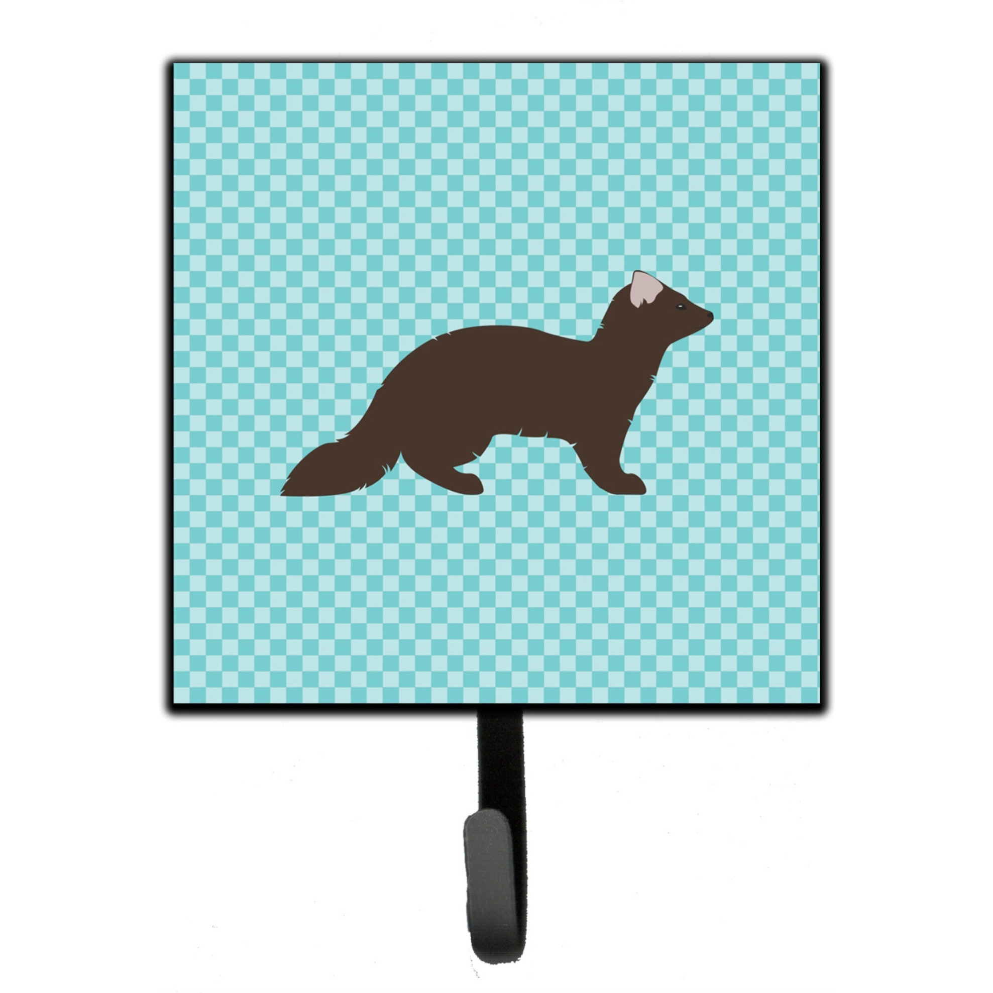 &quotCaroline's Treasures Sable Marten Blue Check Wall Hook, Small, Multicolor"