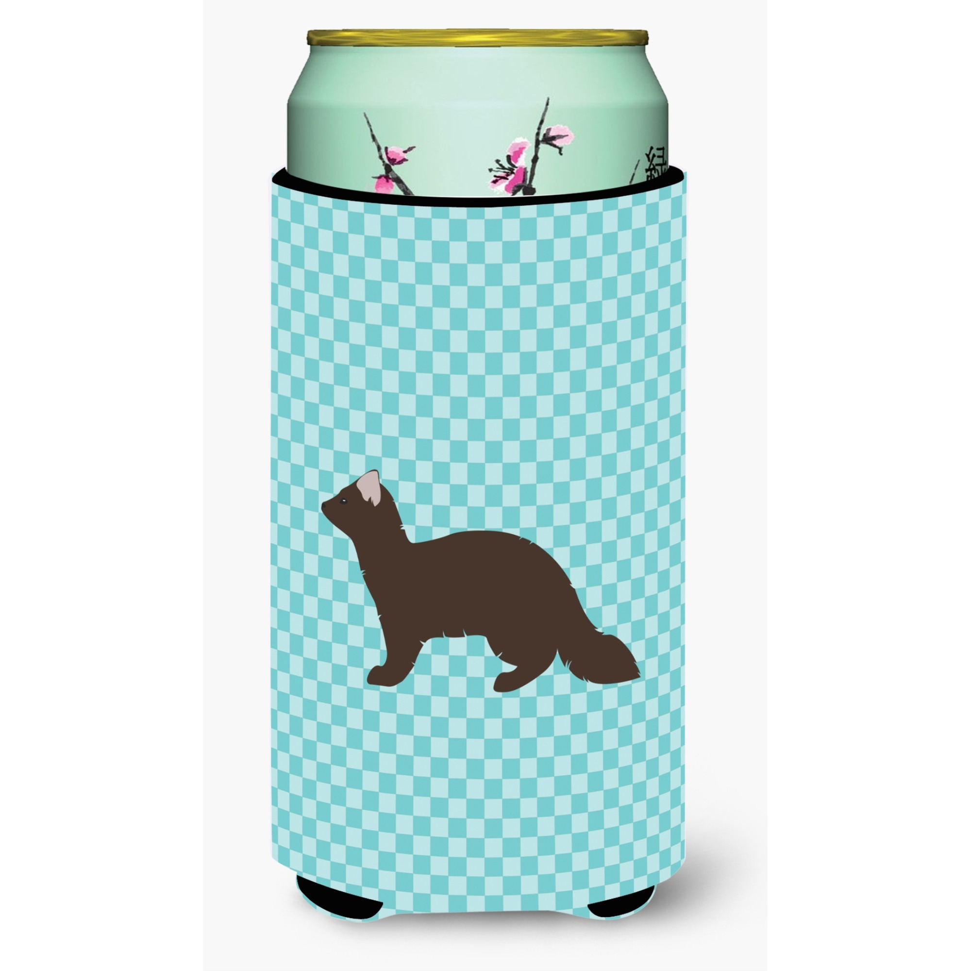 &quotCaroline's Treasures Sable Marten Blue Check Decorative Can Hugger, Tall Boy, Multicolor"