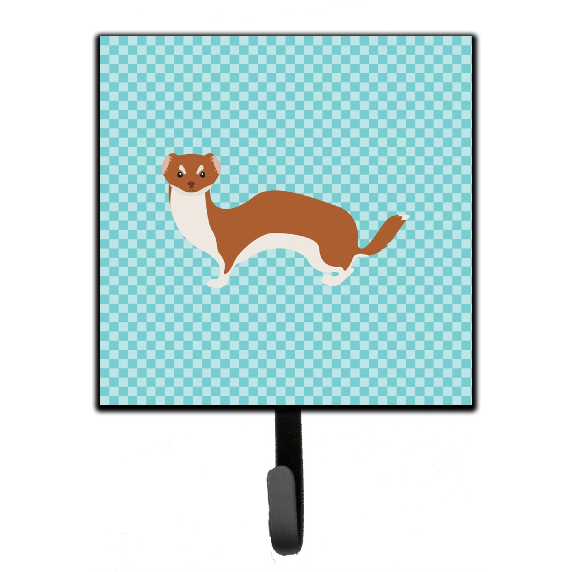 &quotCaroline's Treasures Weasel Blue Check Wall Hook, Small, Multicolor"