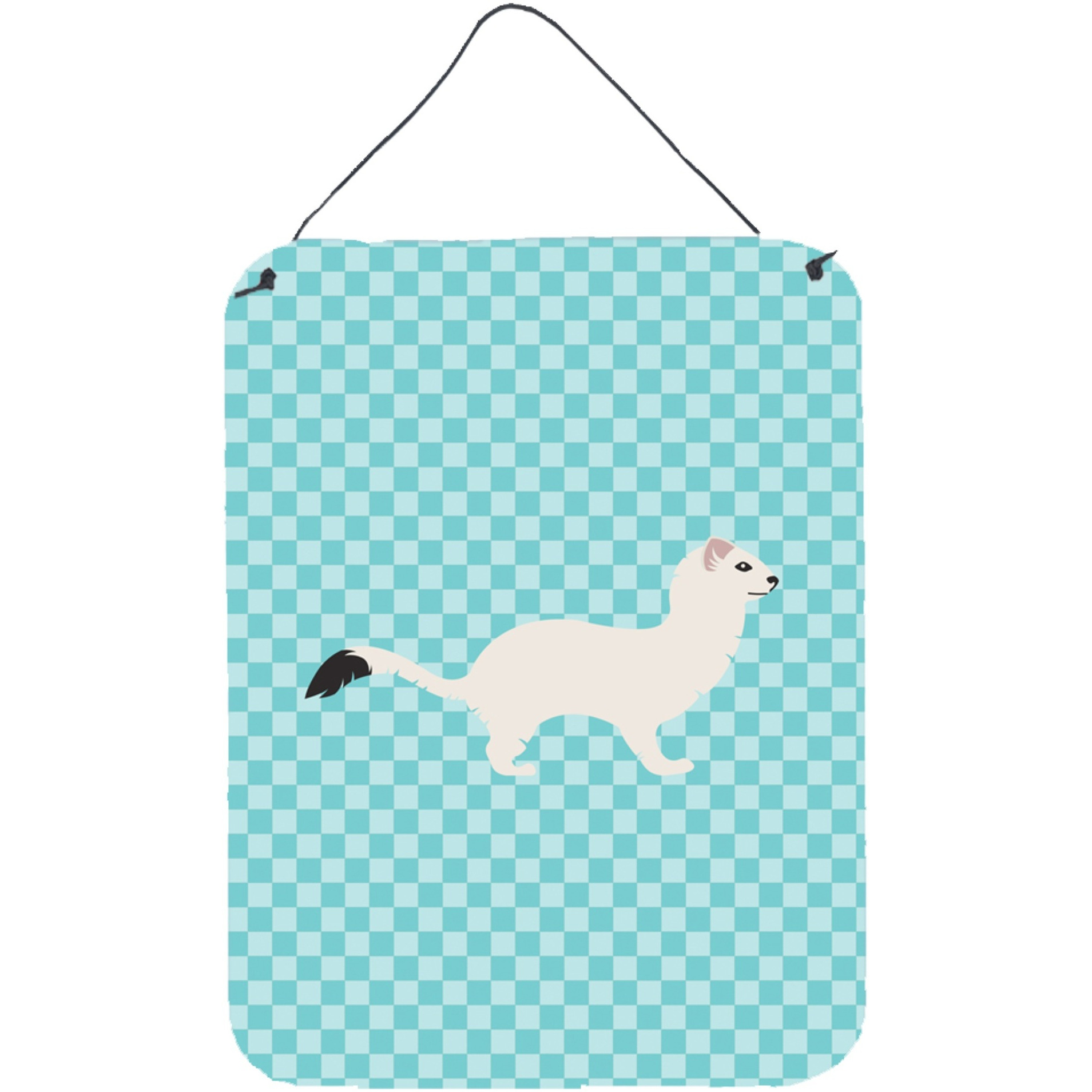 &quotCaroline's Treasures Stoat Short-tailed Weasel Blue Check Metal Print, 16hx12w, Multicolor"