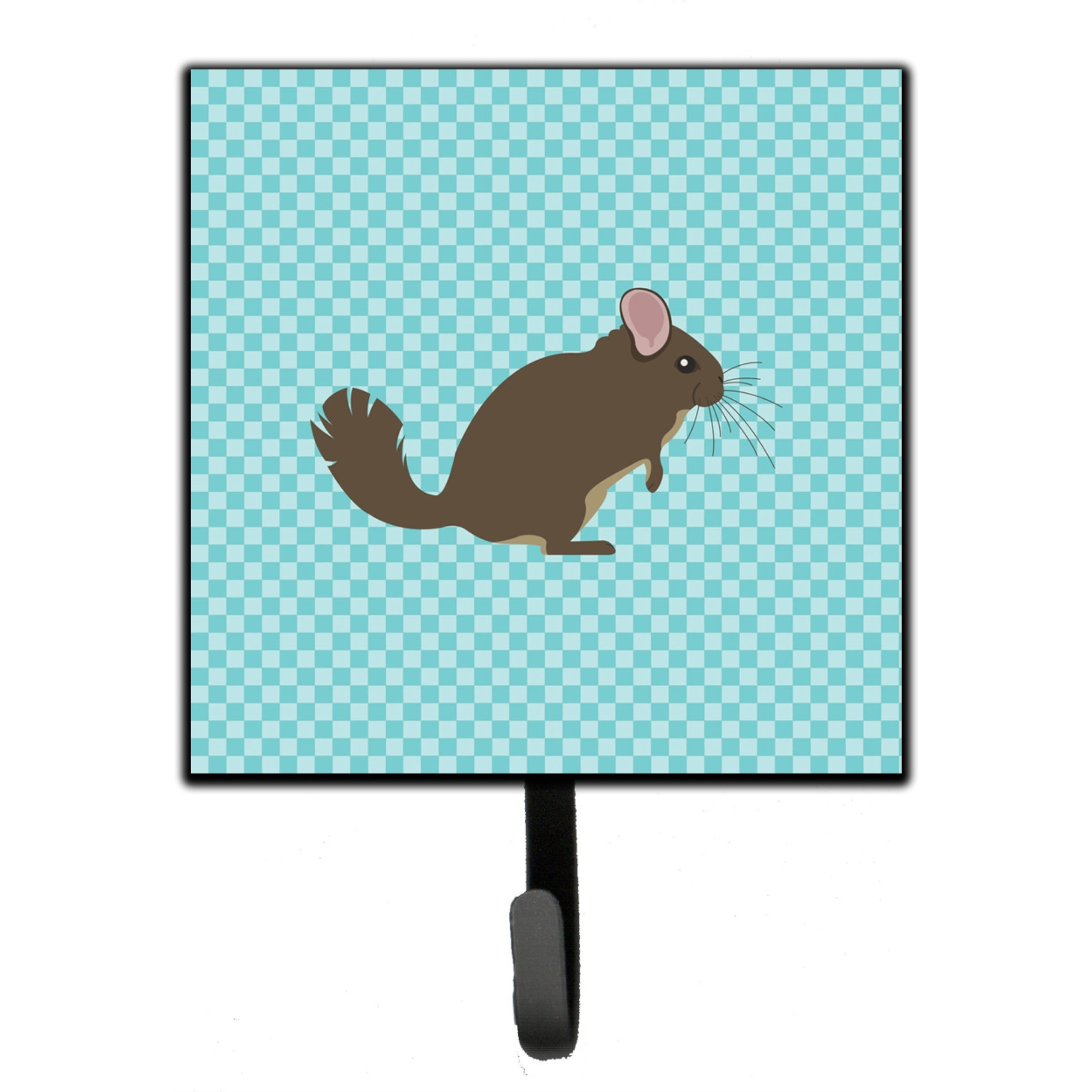 &quotCaroline's Treasures Chinchilla Blue Check Wall Hook, Small, Multicolor"