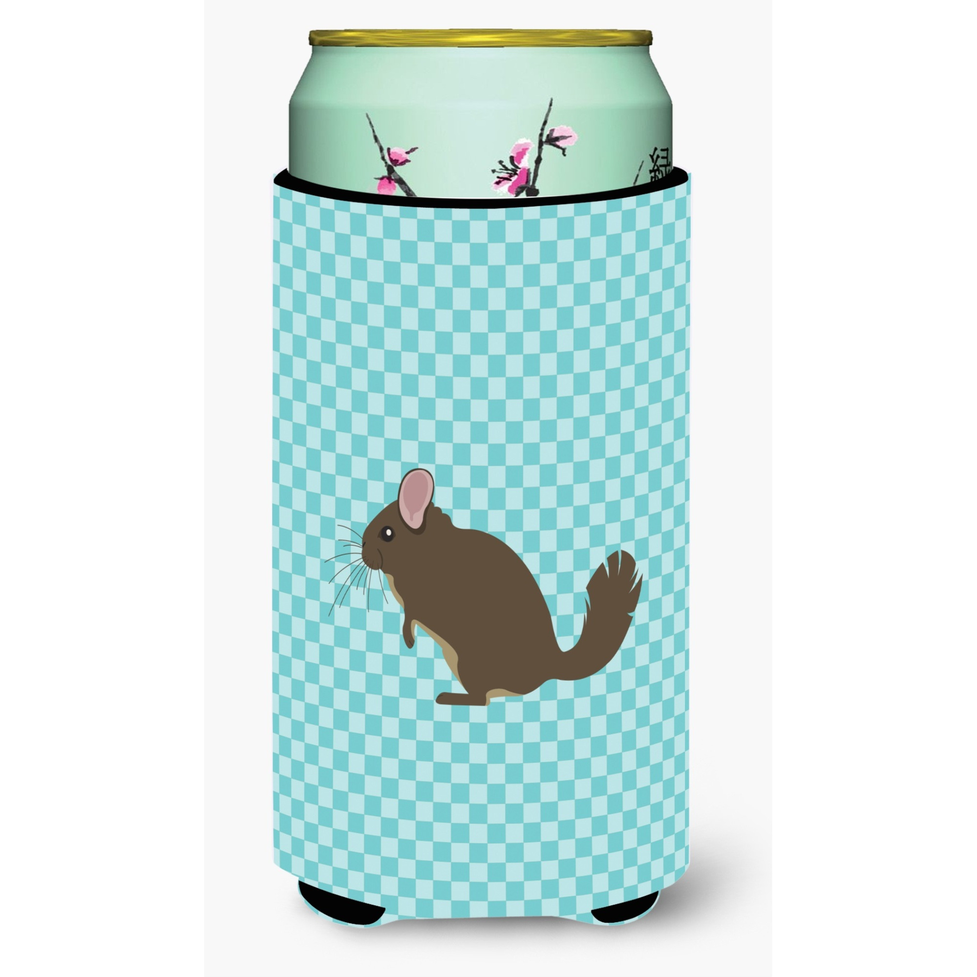 &quotCaroline's Treasures Chinchilla Blue Check Decorative Can Hugger, Tall Boy, Multicolor"
