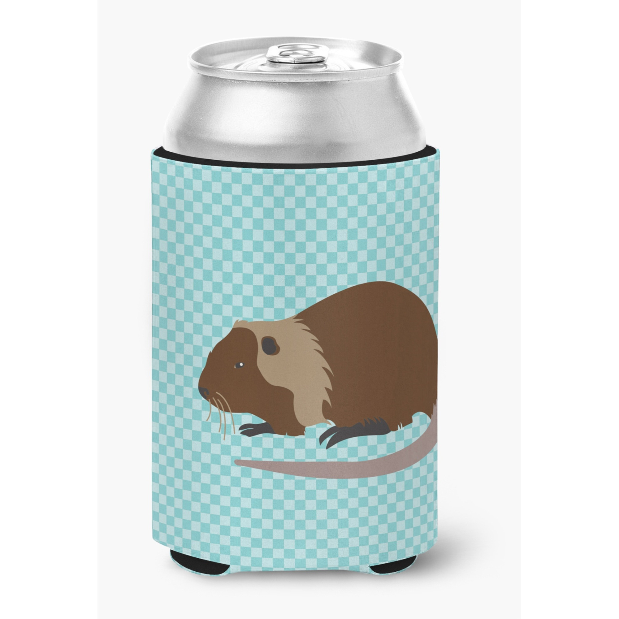 &quotCaroline's Treasures Coypu Nutria River Rat Blue Check Decorative Can Hugger, Multicolor"
