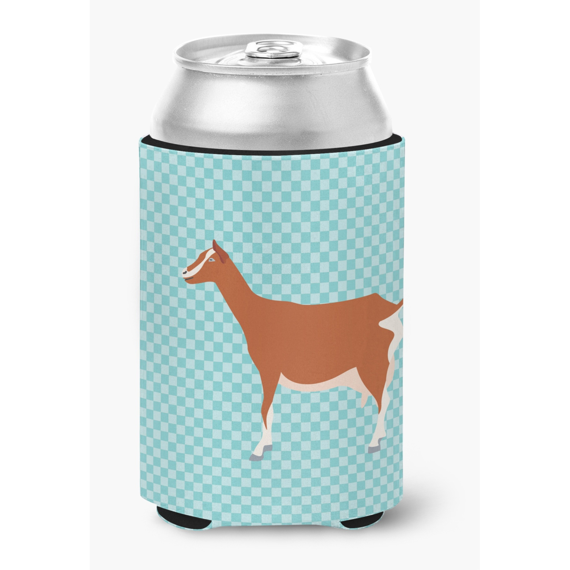 &quotCaroline's Treasures Toggenburger Goat Blue Check Decorative Can Hugger, Multicolor"