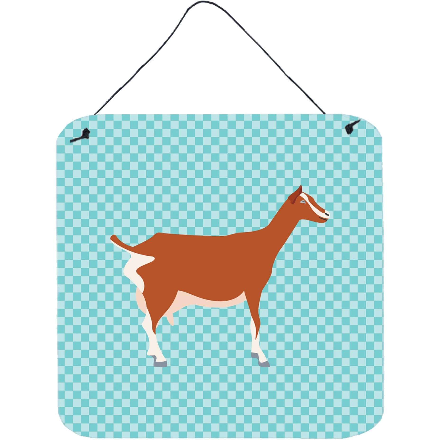&quotCaroline's Treasures Blue Toggenburger Goat Check Metal Print, 6hx6w"