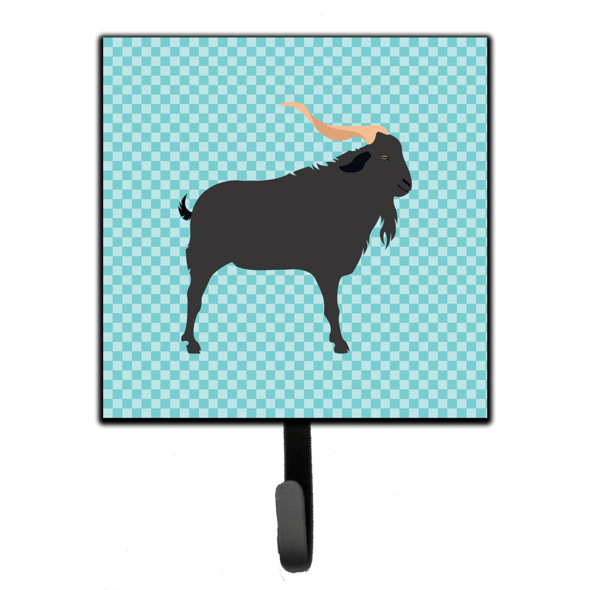 &quotCaroline's Treasures Verata Goat Blue Check Wall Hook, Small, Multicolor"