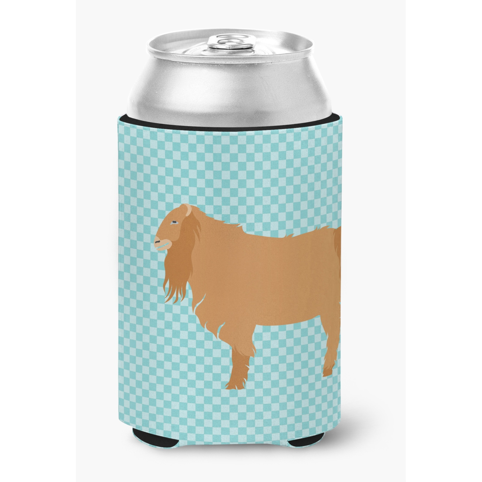 &quotCaroline's Treasures American Lamancha Goat Blue Check Decorative Can Hugger, Multicolor"