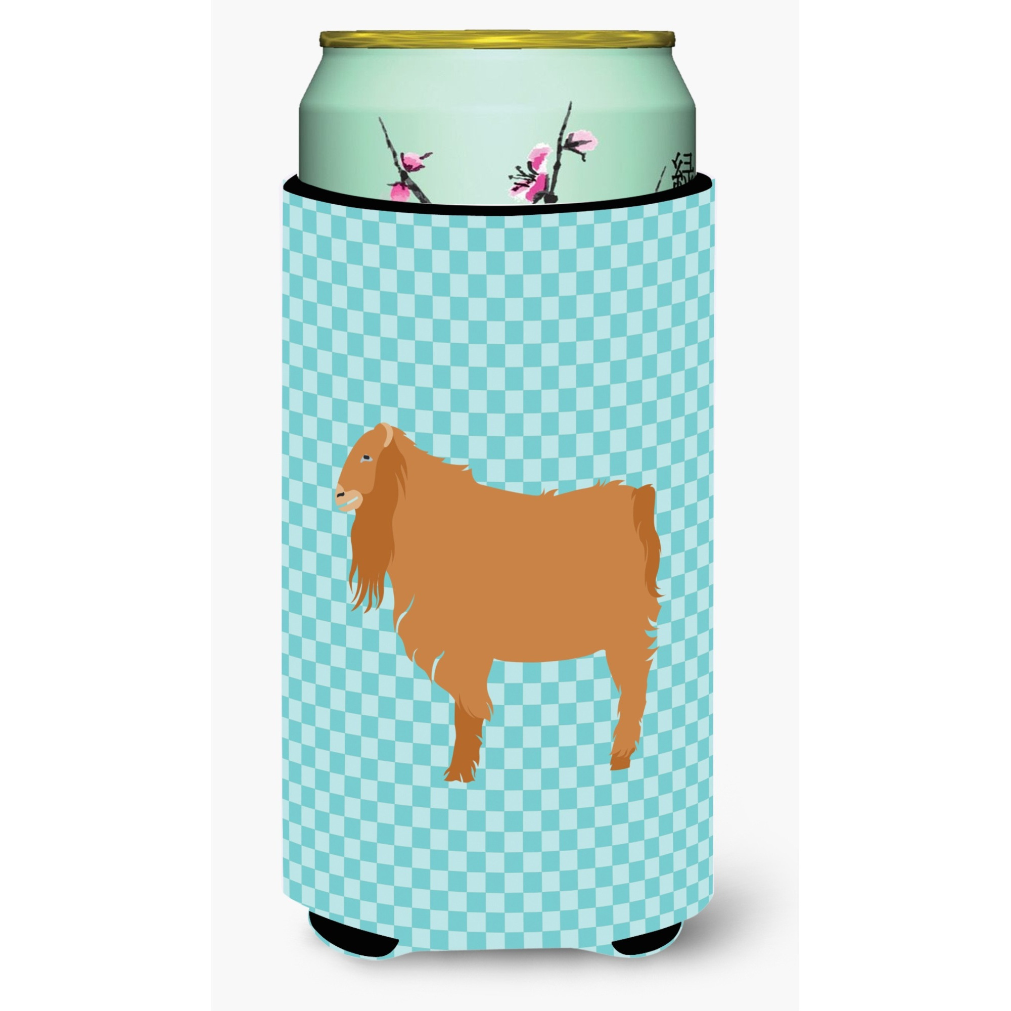 &quotCaroline's Treasures American Lamancha Goat Blue Check Decorative Can Hugger, Tall Boy, Multicolor"