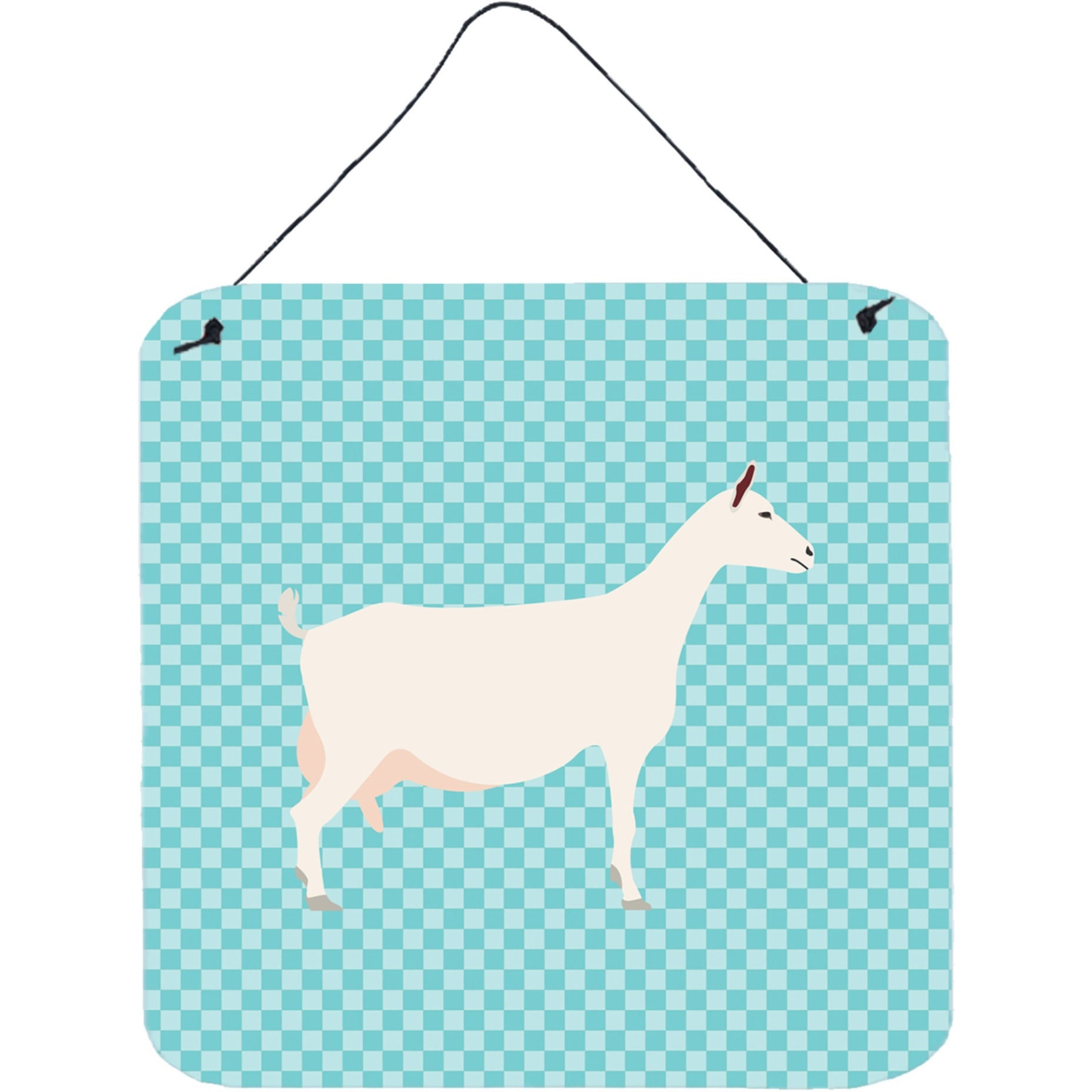 &quotCaroline's Treasures Blue Saanen Goat Check Metal Print, 6hx6w"
