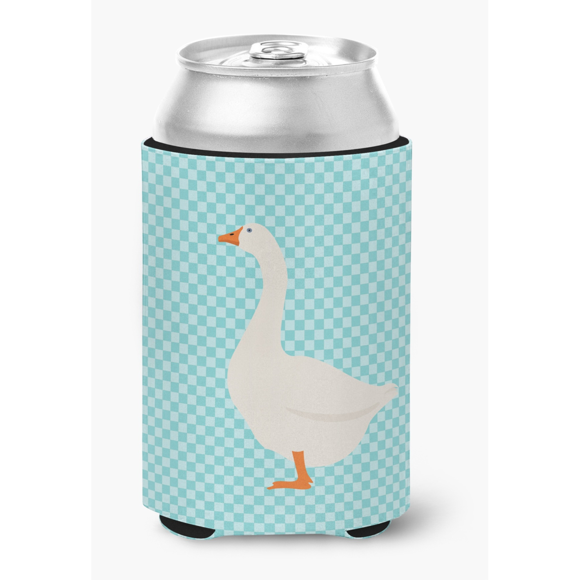 &quotCaroline's Treasures Embden Goose Blue Check Decorative Can Hugger, Multicolor"