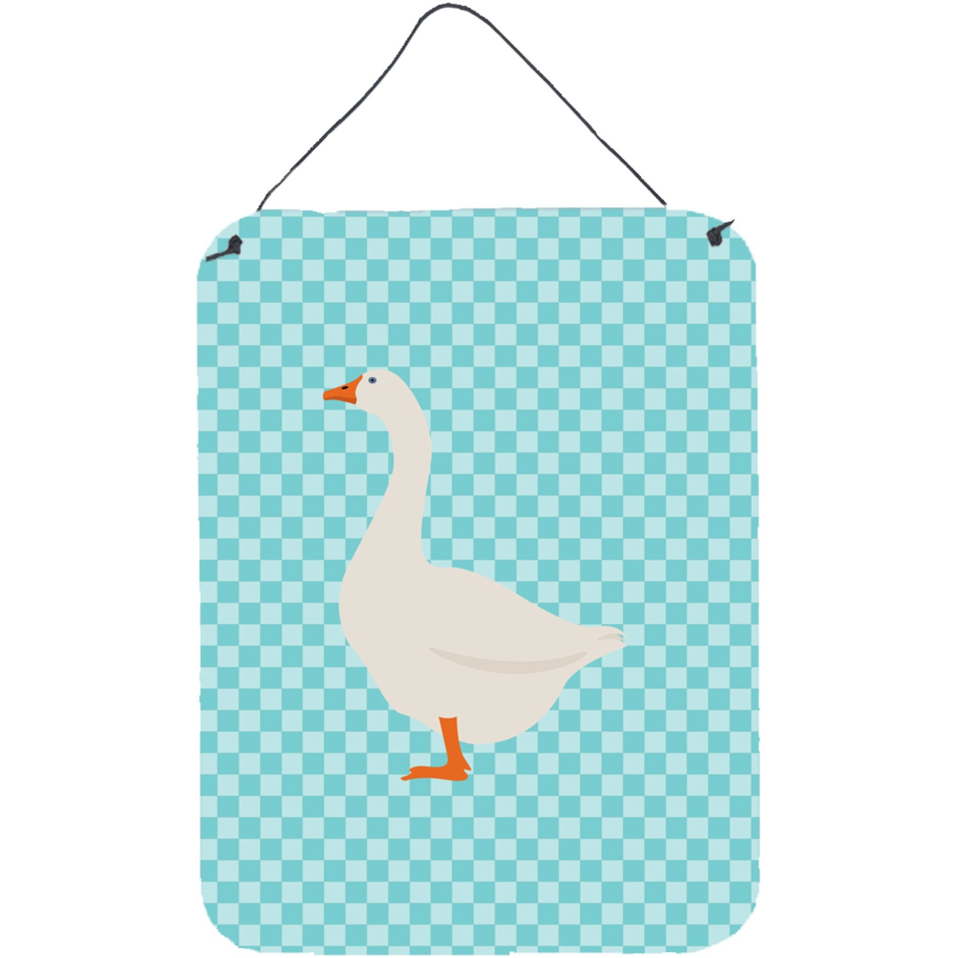 &quotCaroline's Treasures Embden Goose Blue Check Metal Print, 16hx12w, Multicolor"