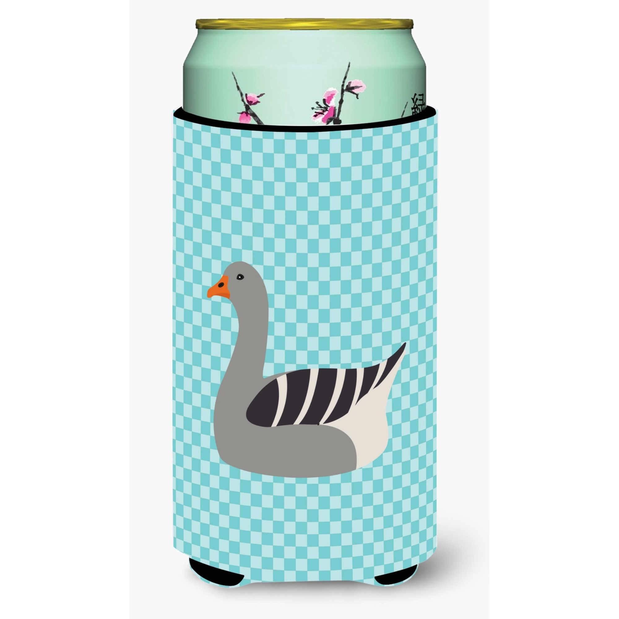 &quotCaroline's Treasures Pilgrim Goose Blue Check Decorative Can Hugger, Tall Boy, Multicolor"