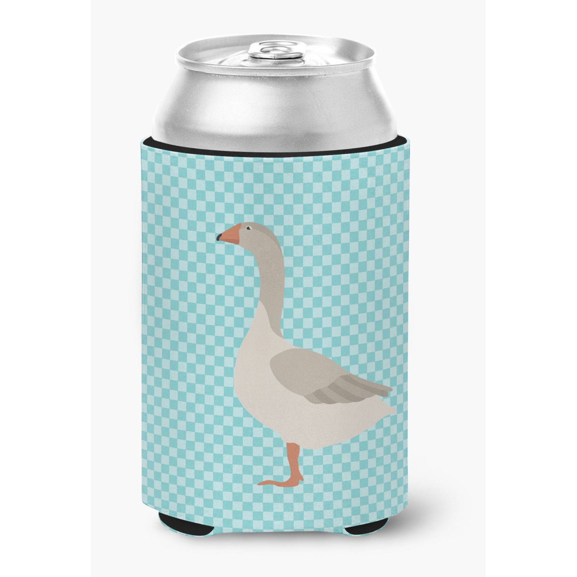 &quotCaroline's Treasures Steinbacher Goose Blue Check Decorative Can Hugger, Multicolor"