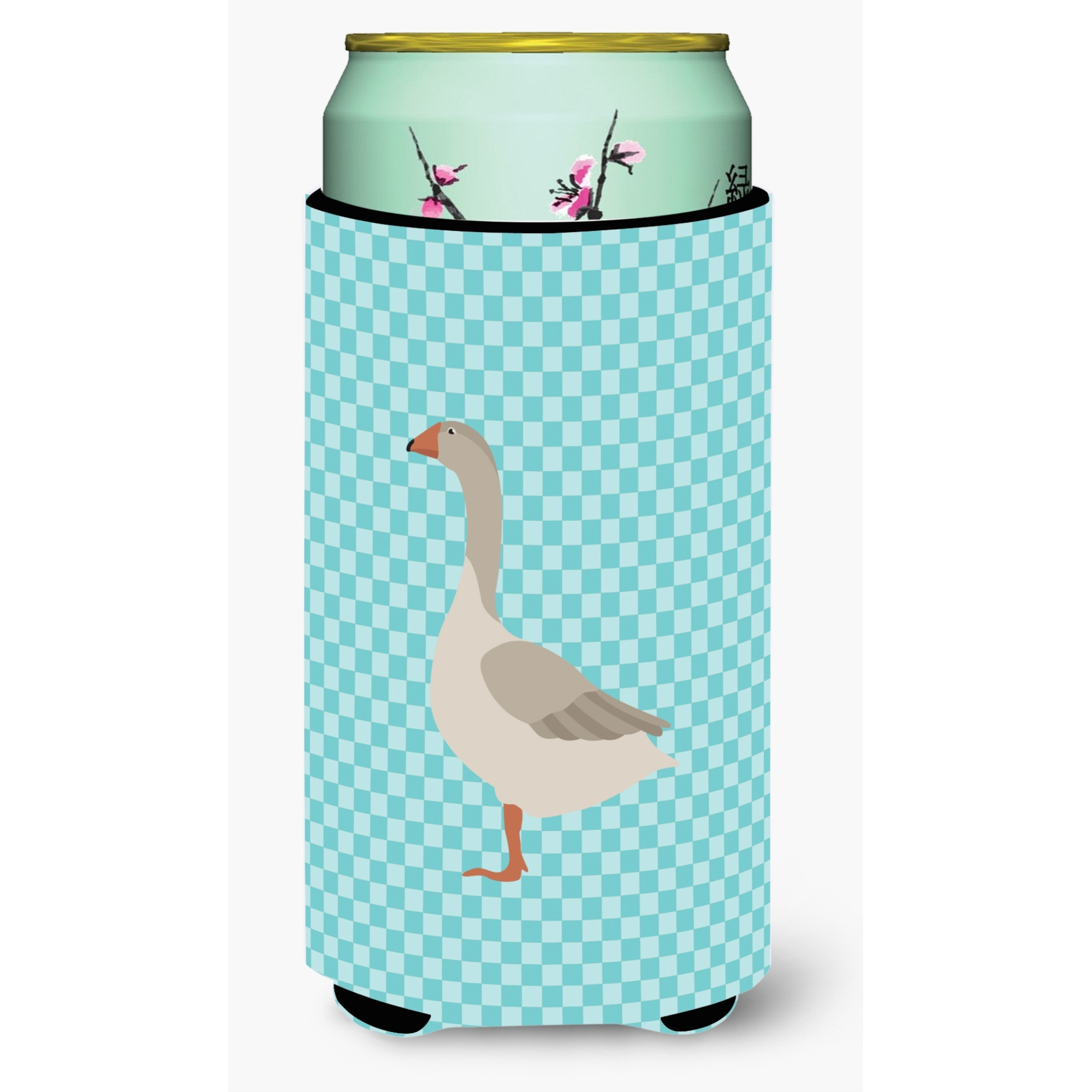 &quotCaroline's Treasures Steinbacher Goose Blue Check Decorative Can Hugger, Tall Boy, Multicolor"