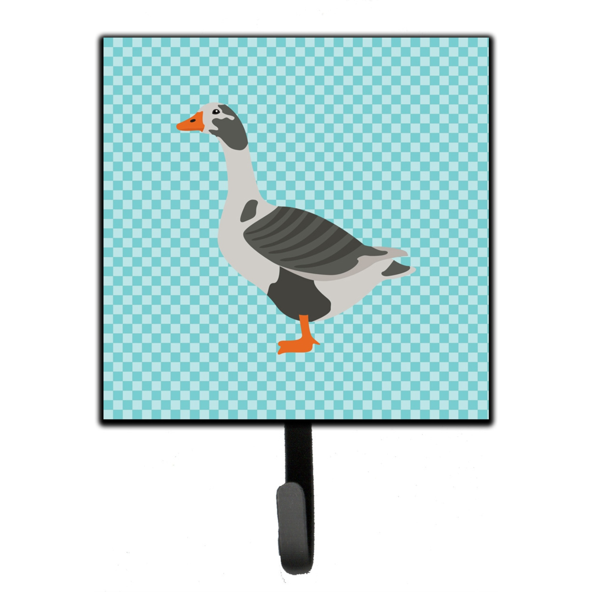 &quotCaroline's Treasures West of England Goose Blue Check Wall Hook, Small, Multicolor"