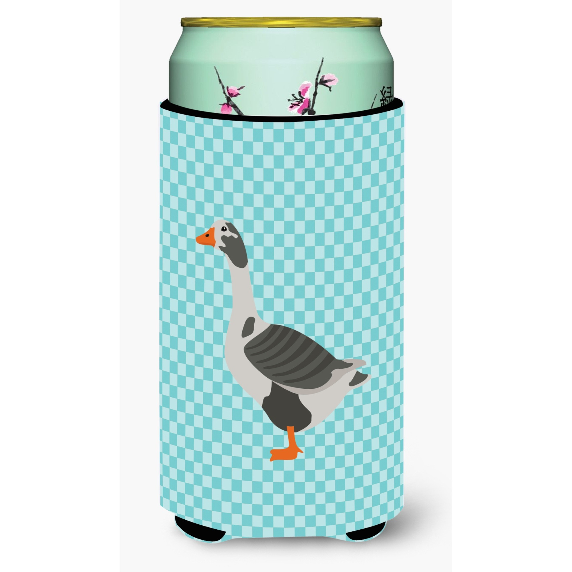 &quotCaroline's Treasures West of England Goose Blue Check Decorative Can Hugger, Tall Boy, Multicolor"